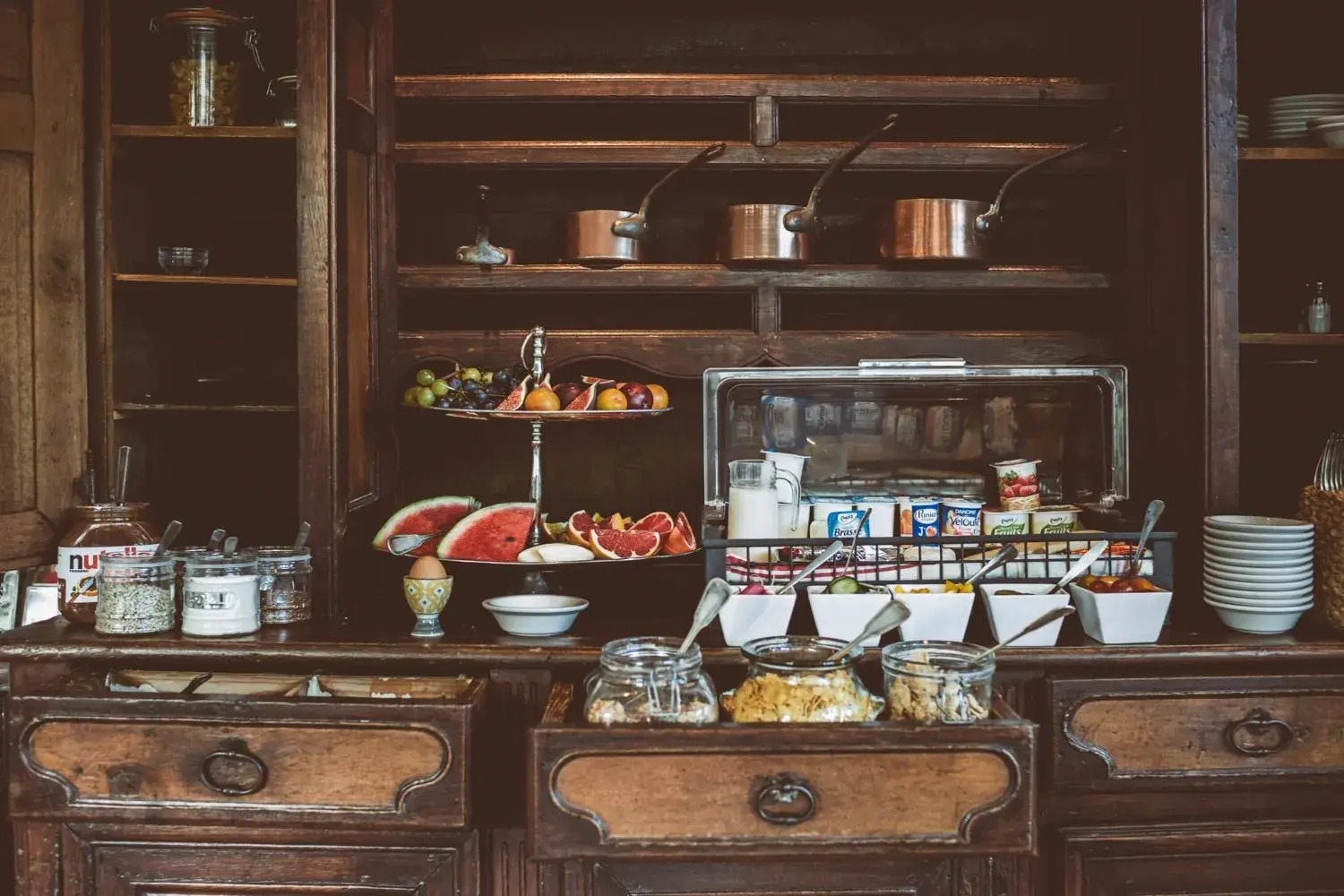 Buffet breakfast in Hotel Le Ponteil Buffet breakfast in Hotel Le Ponteil