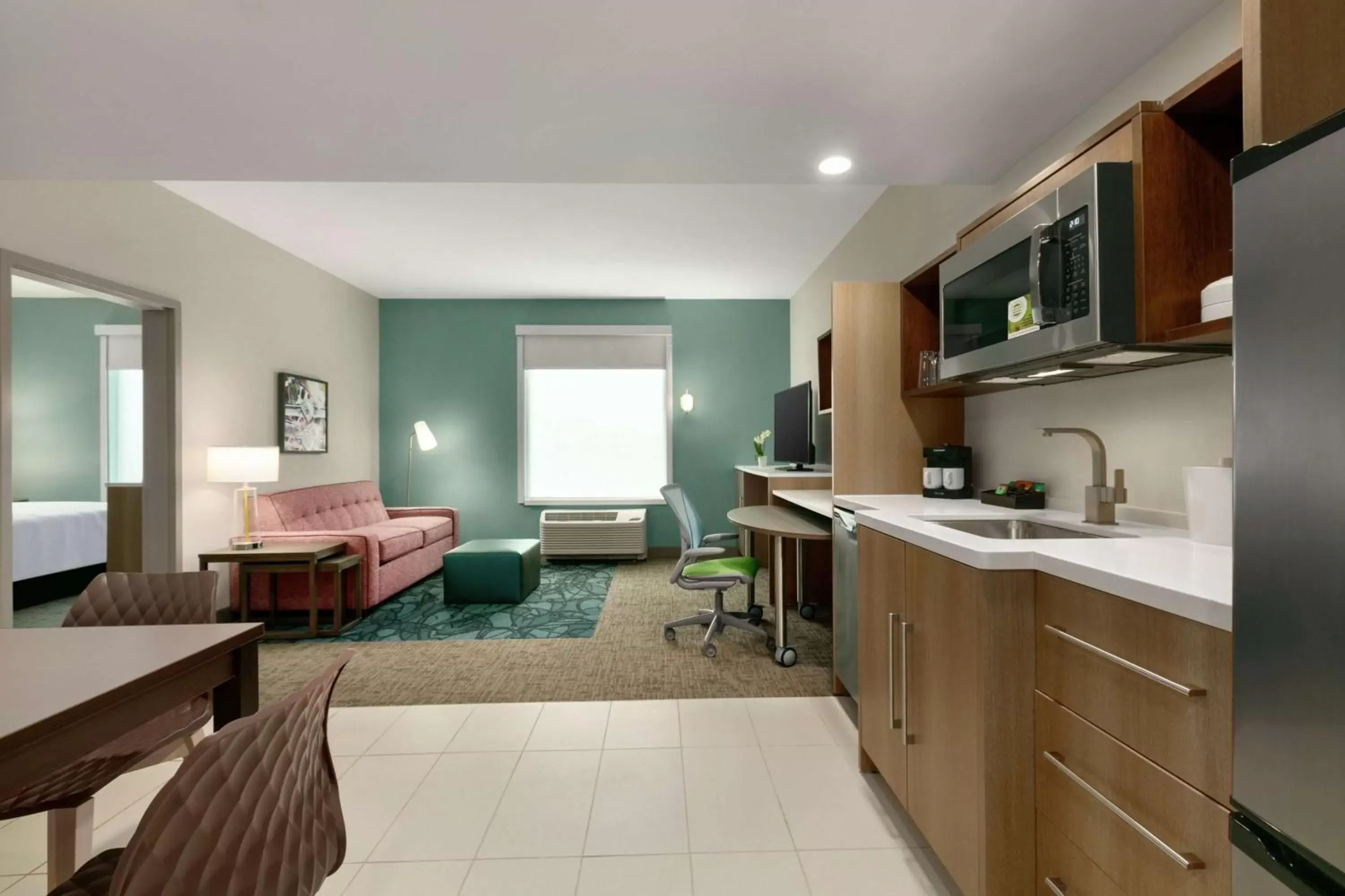 Bedroom, Kitchen/Kitchenette in Home2 Suites By Hilton Easton
