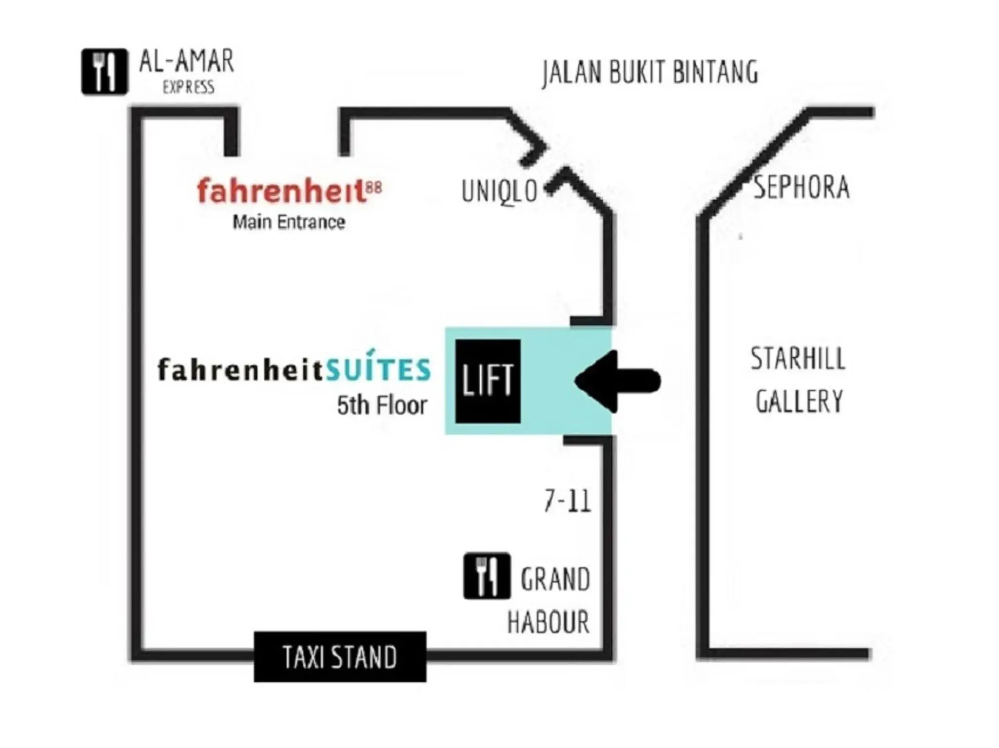 Floor Plan in Fahrenheit Suites Bukit Bintang, Kuala Lumpur