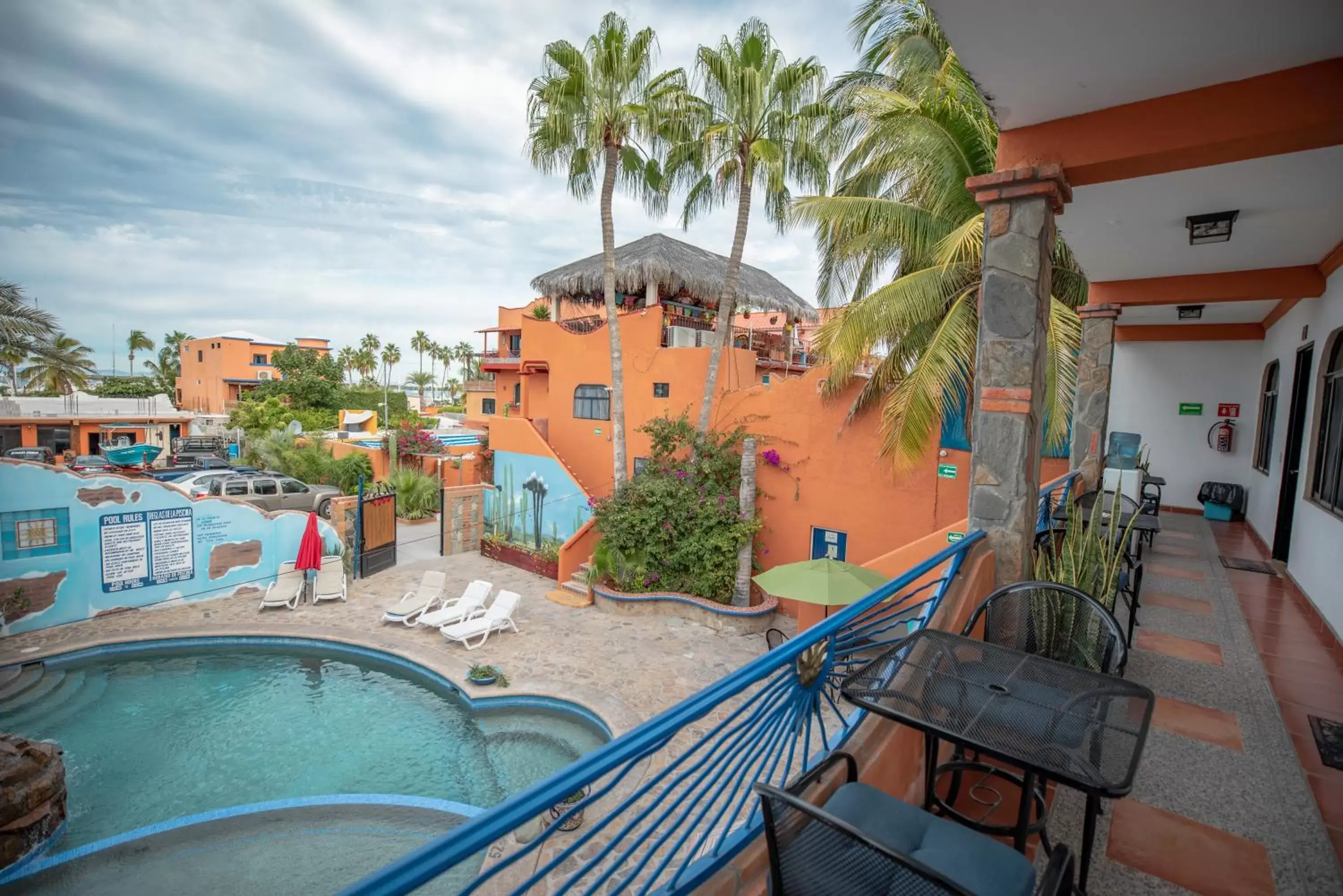 Balcony/Terrace, Pool View in Hotel Posada Luna Sol