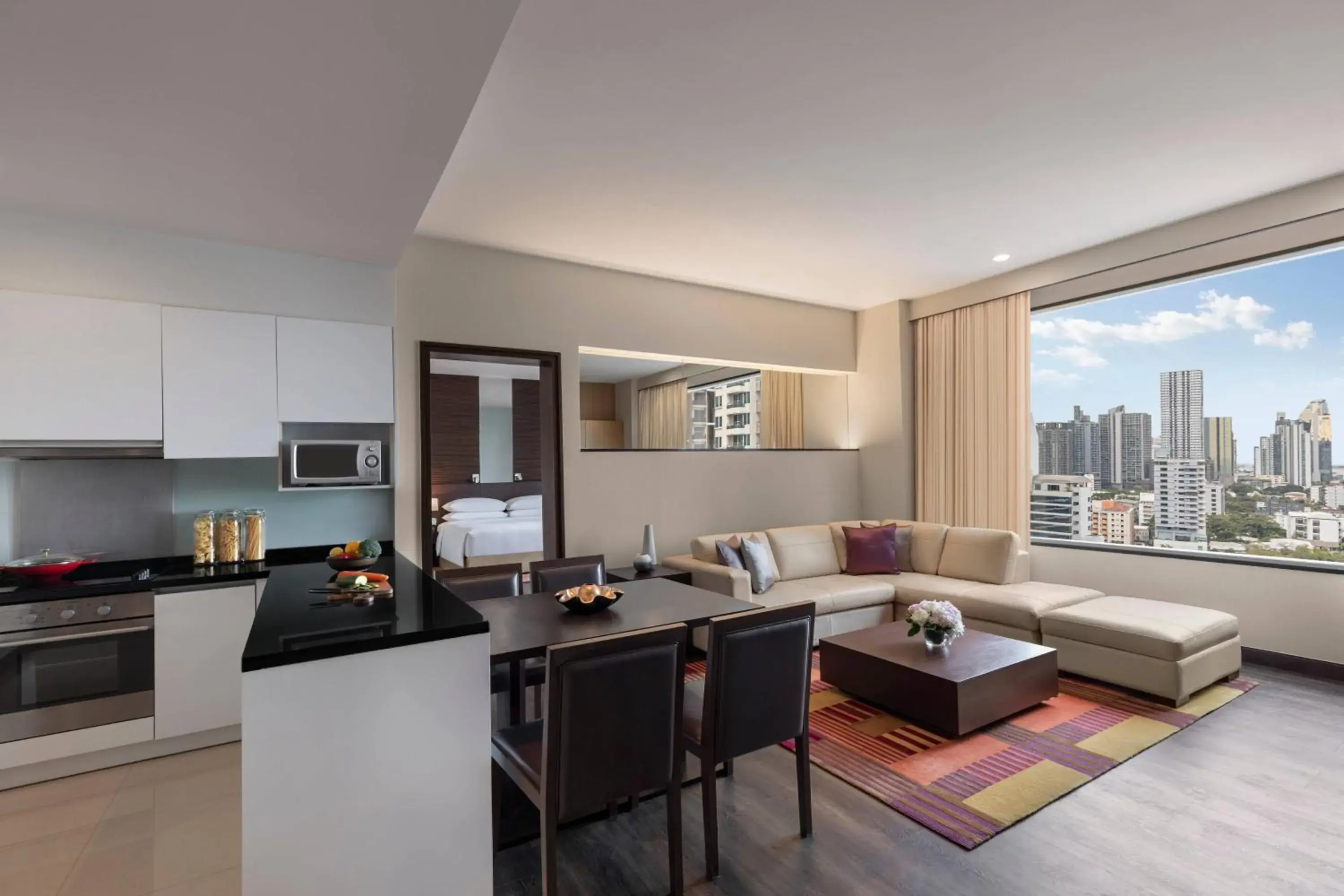Bedroom, Kitchen/Kitchenette in Marriott Executive Apartments Sukhumvit Park