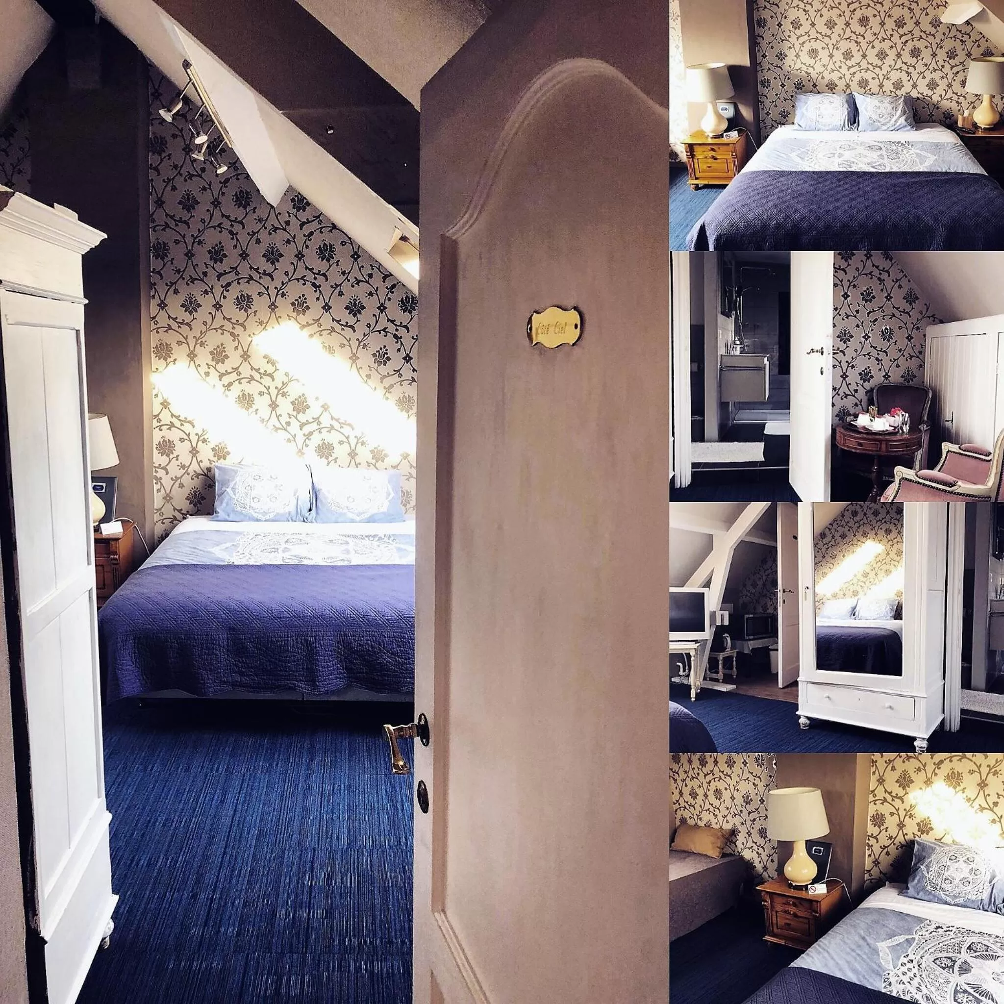 Shower, Bed in B&B Coupure