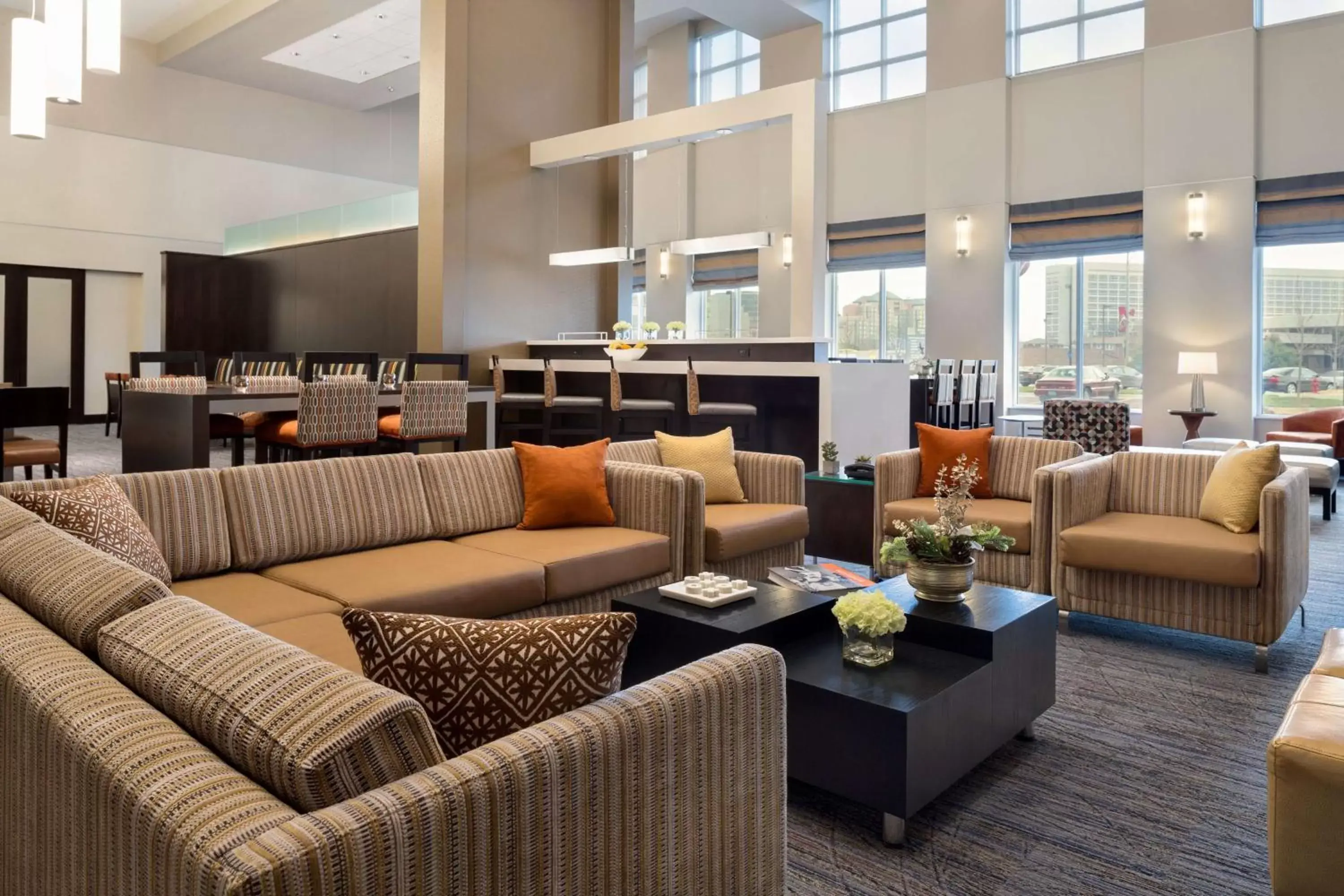 Lobby or reception in Hampton Inn & Suites Rosemont Chicago O'Hare Lobby or reception in Hampton Inn & Suites Rosemont Chicago O'Hare
