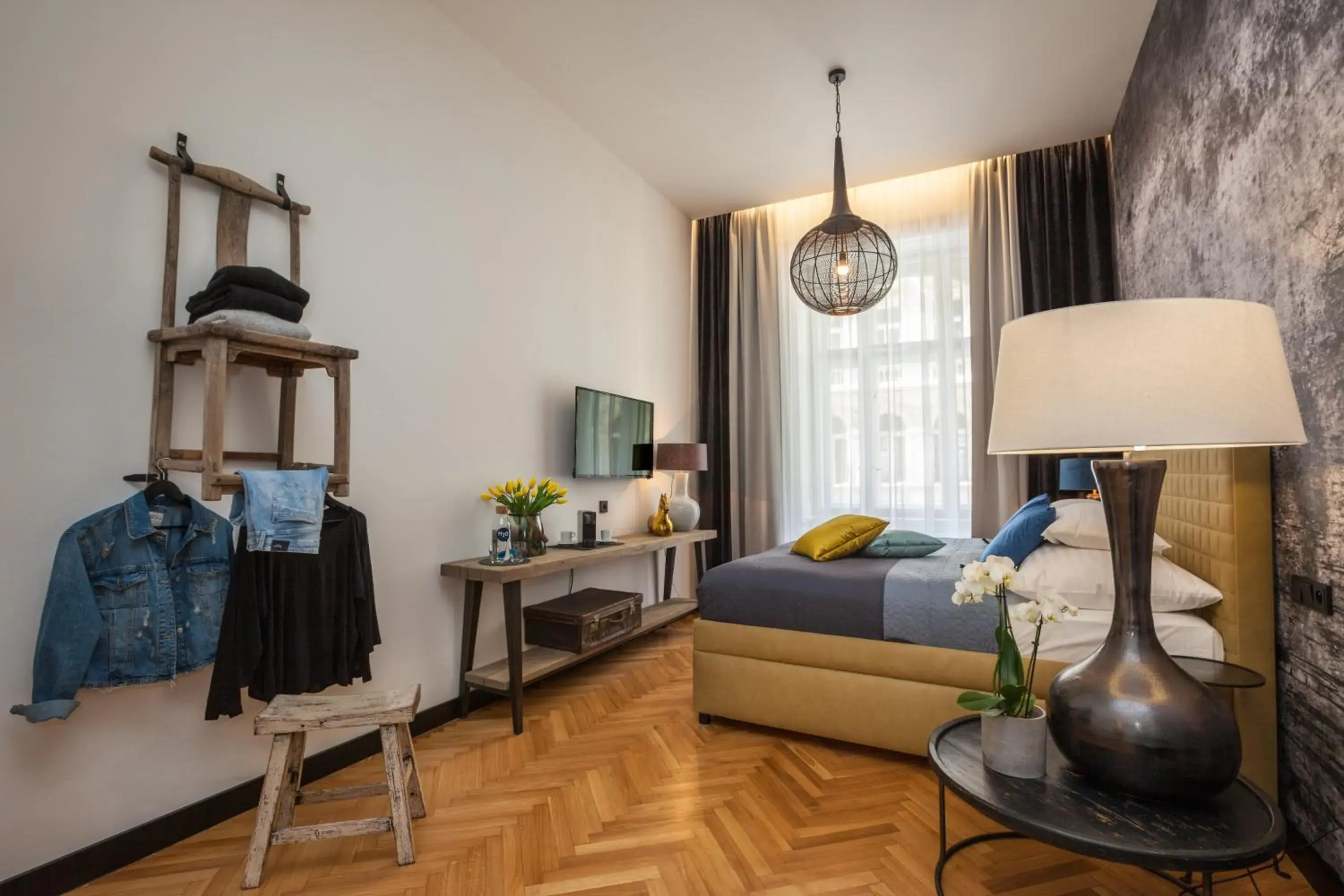 Living room, Bed in Antik Hotel Prague