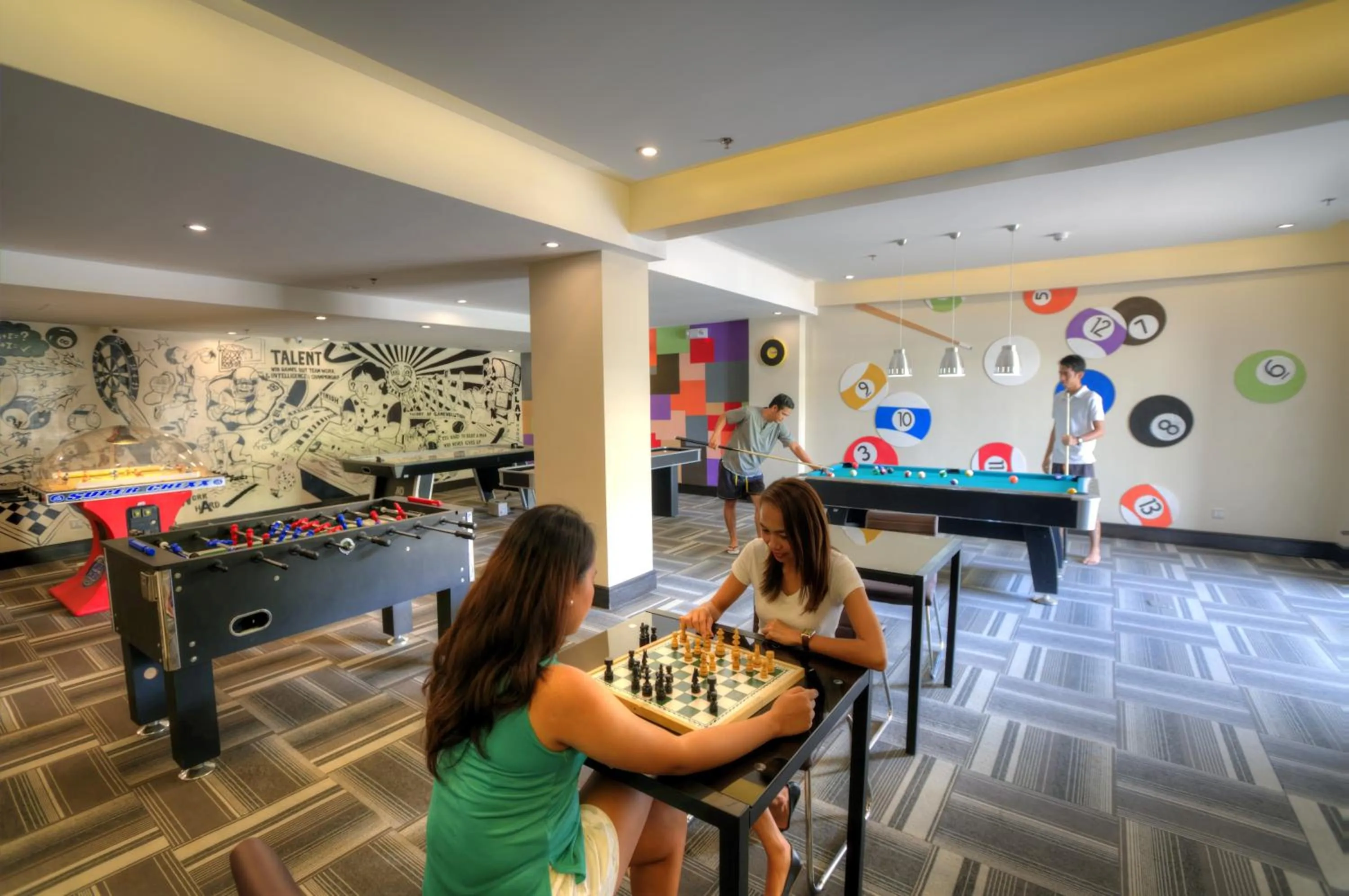 Communal lounge/ TV room in BE Grand Resort, Bohol