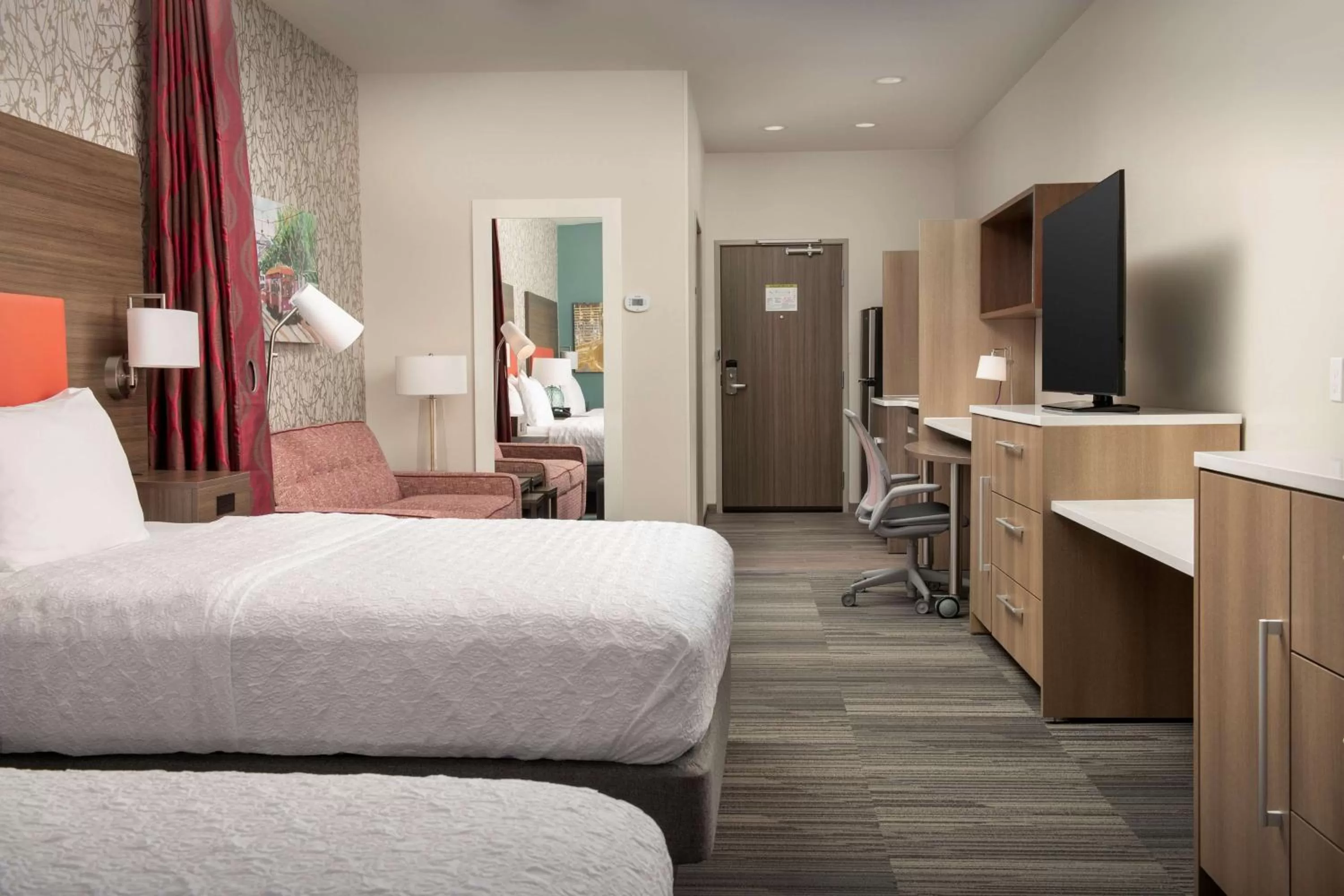 Bedroom, Bed in Home2 Suites By Hilton Kenner New Orleans Arpt