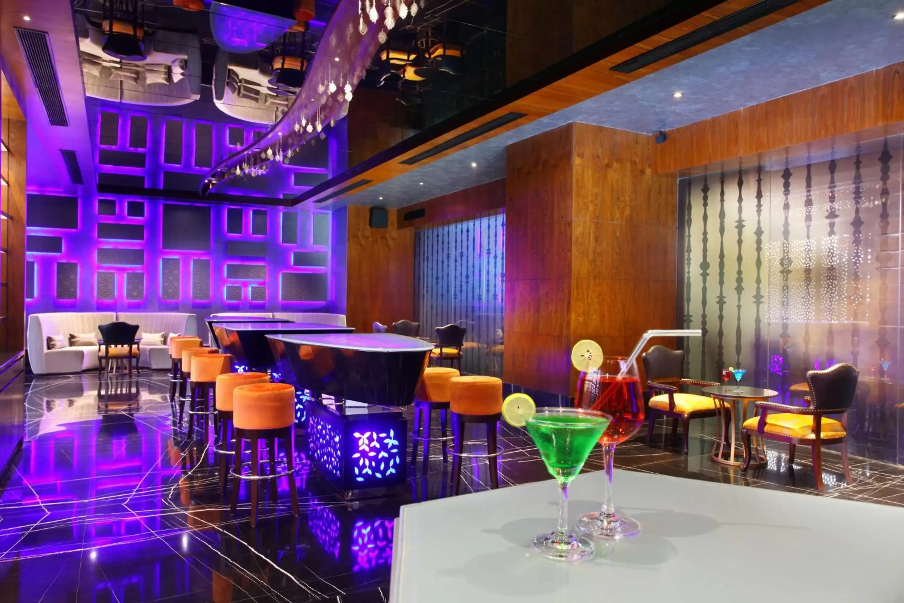 Lounge or bar, Restaurant/Places to Eat in Radisson Blu Jammu