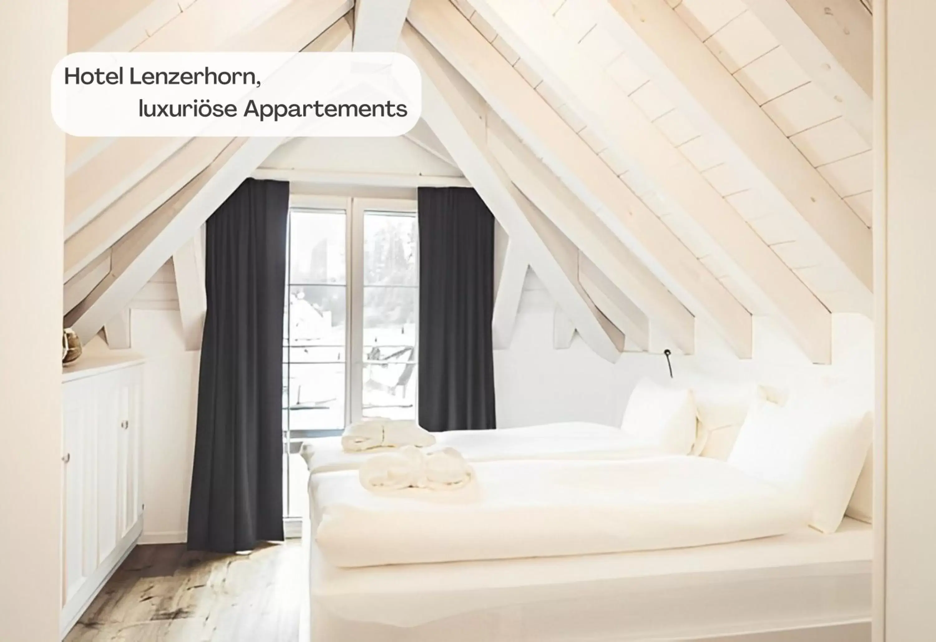 Bedroom, Bed in Hotel Lenzerhorn