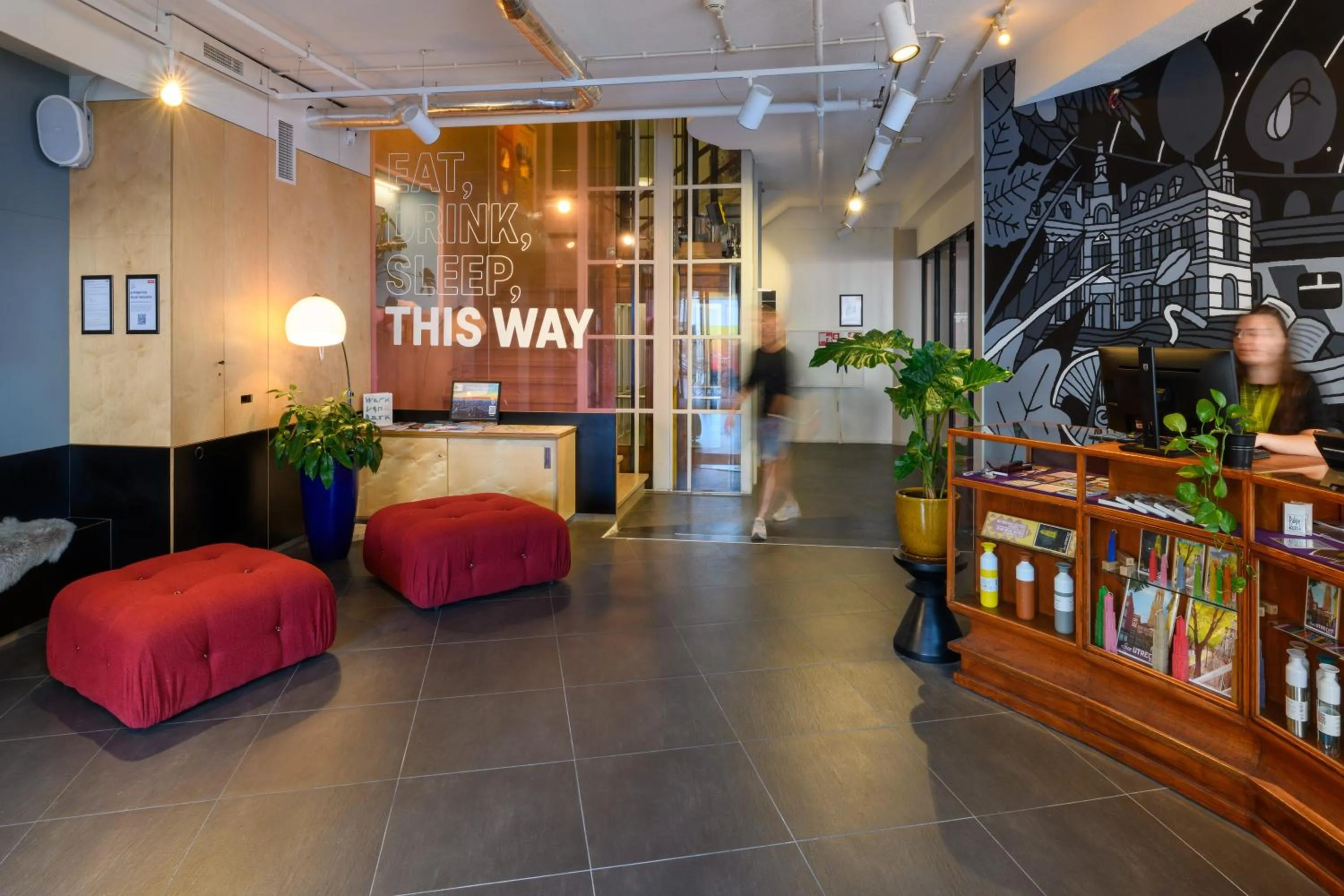 Lobby or reception in Stayokay Hostel Utrecht Centrum