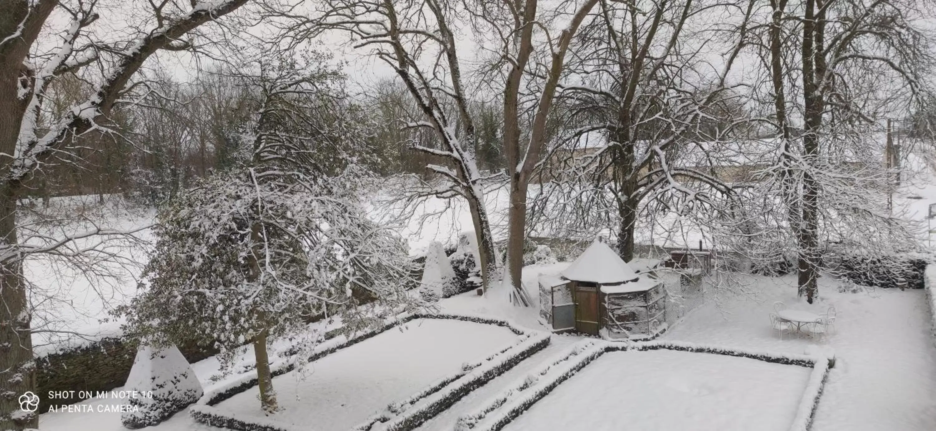 Garden view, Winter in Le Manoir de la Bigotière