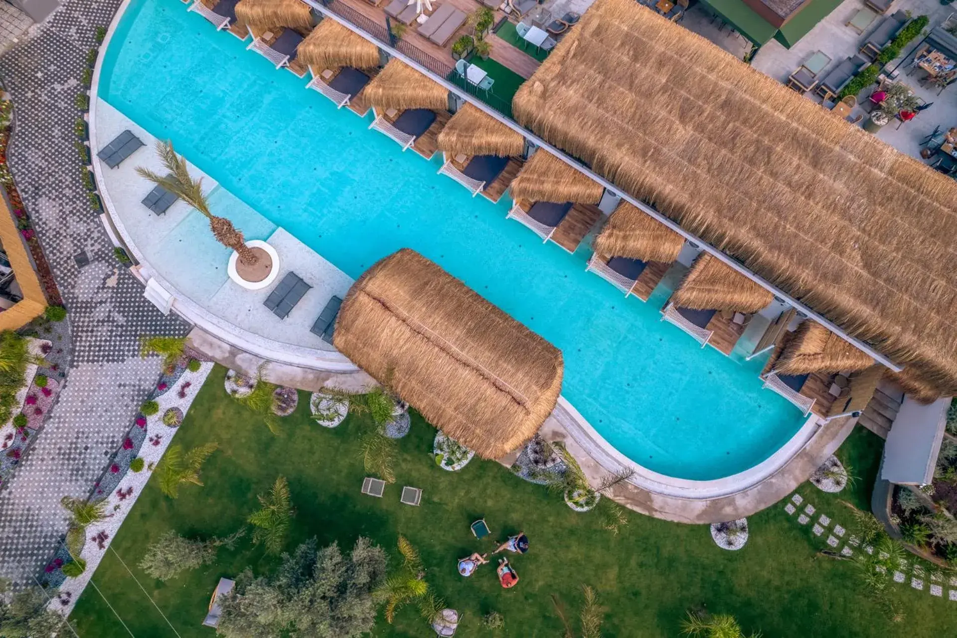 Swimming pool, Bird's-eye View in Morina Deluxe Hotel