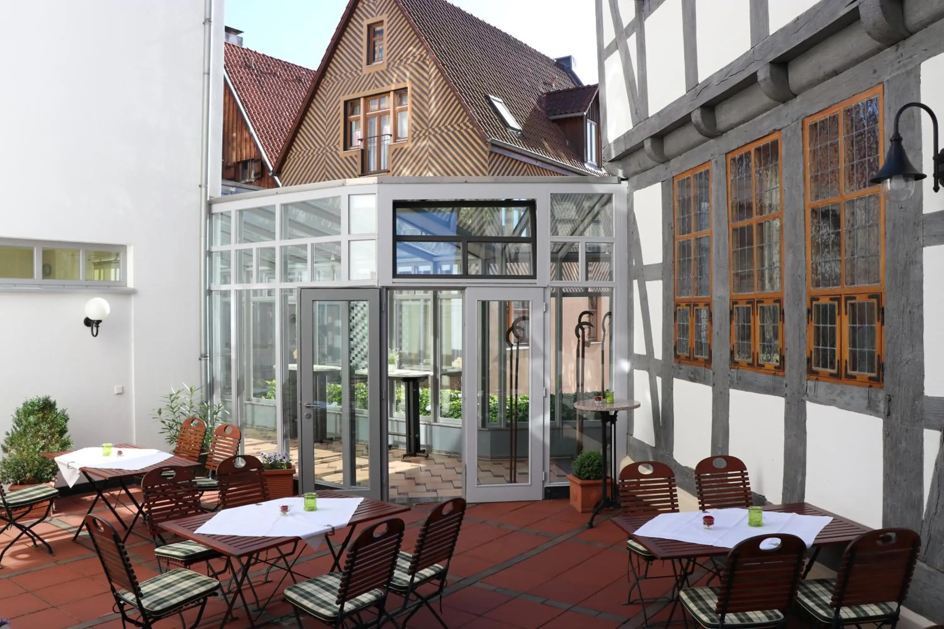 Balcony/Terrace, Restaurant/Places to Eat in Hotel Arminius