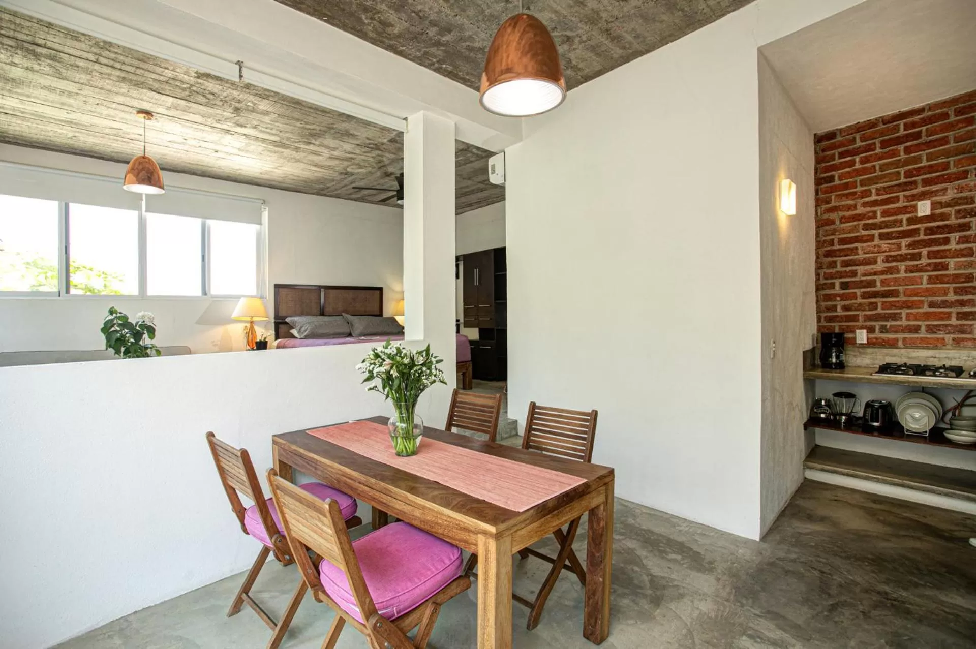 Dining area in Casitas Miramar Puerto Vallarta Malecón