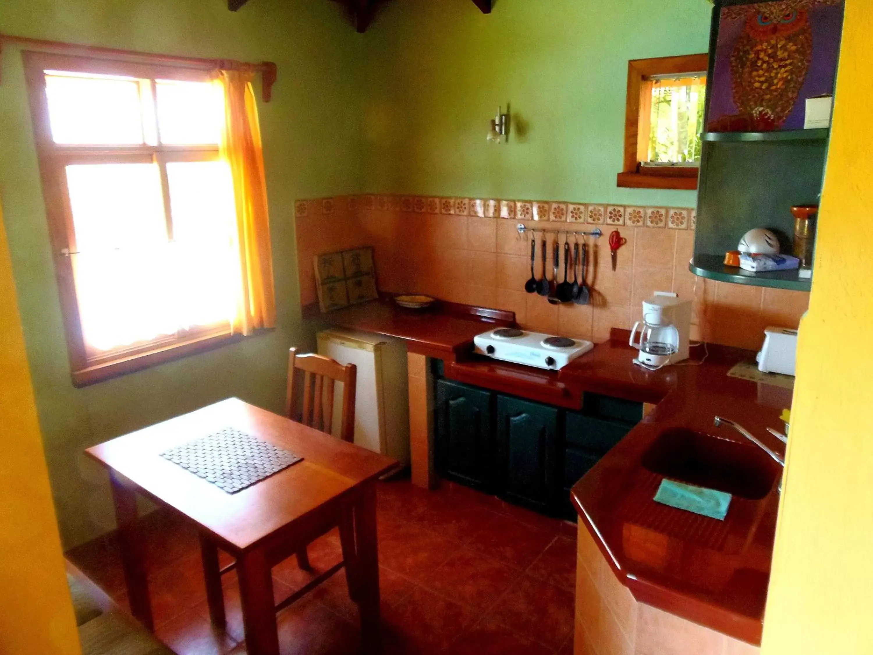 Coffee/tea facilities, Kitchen/Kitchenette in El Mirador Glamping & Apartments & Woodhouse & Swimingpool