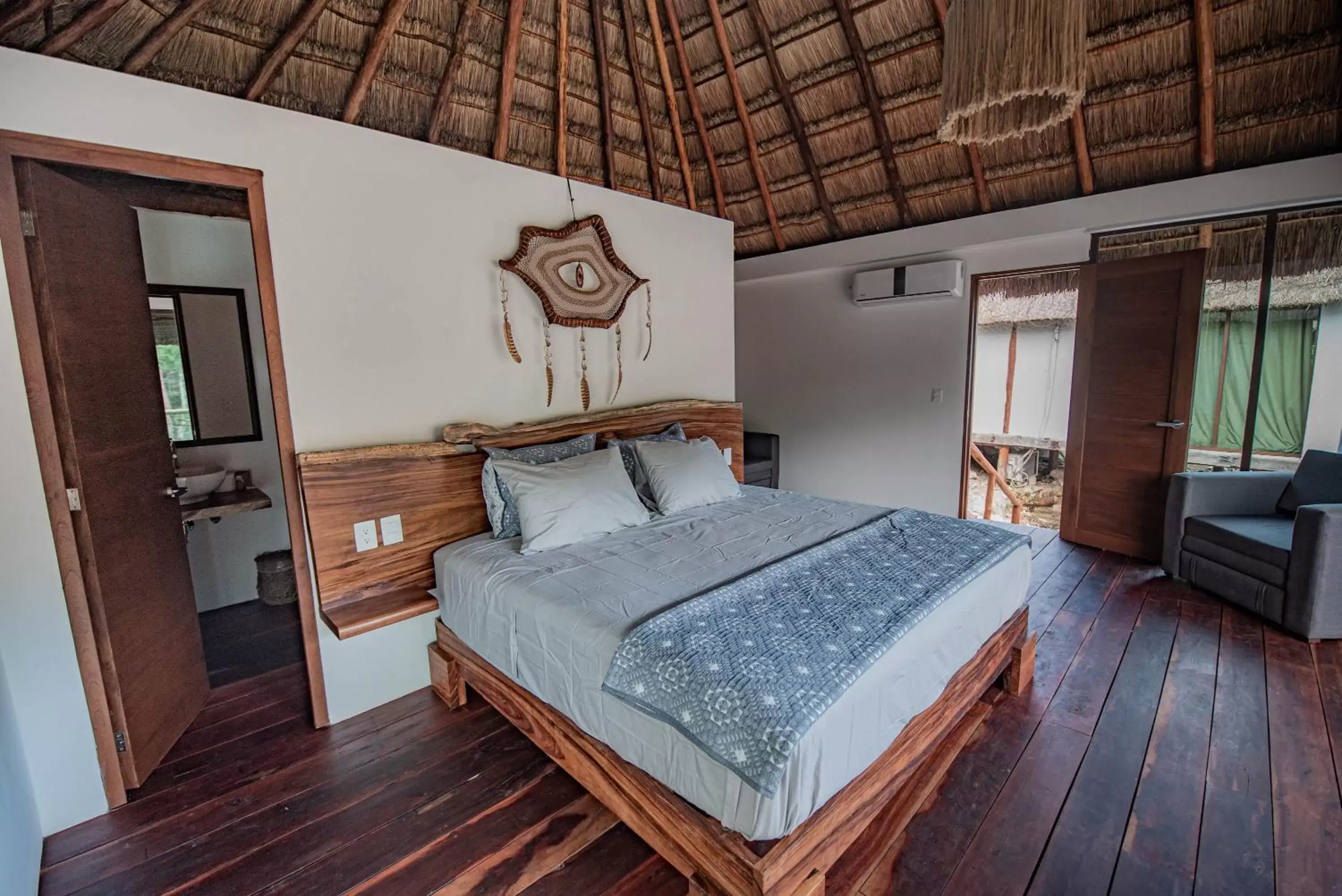 Bedroom in Zamna eco-lodge Tulum