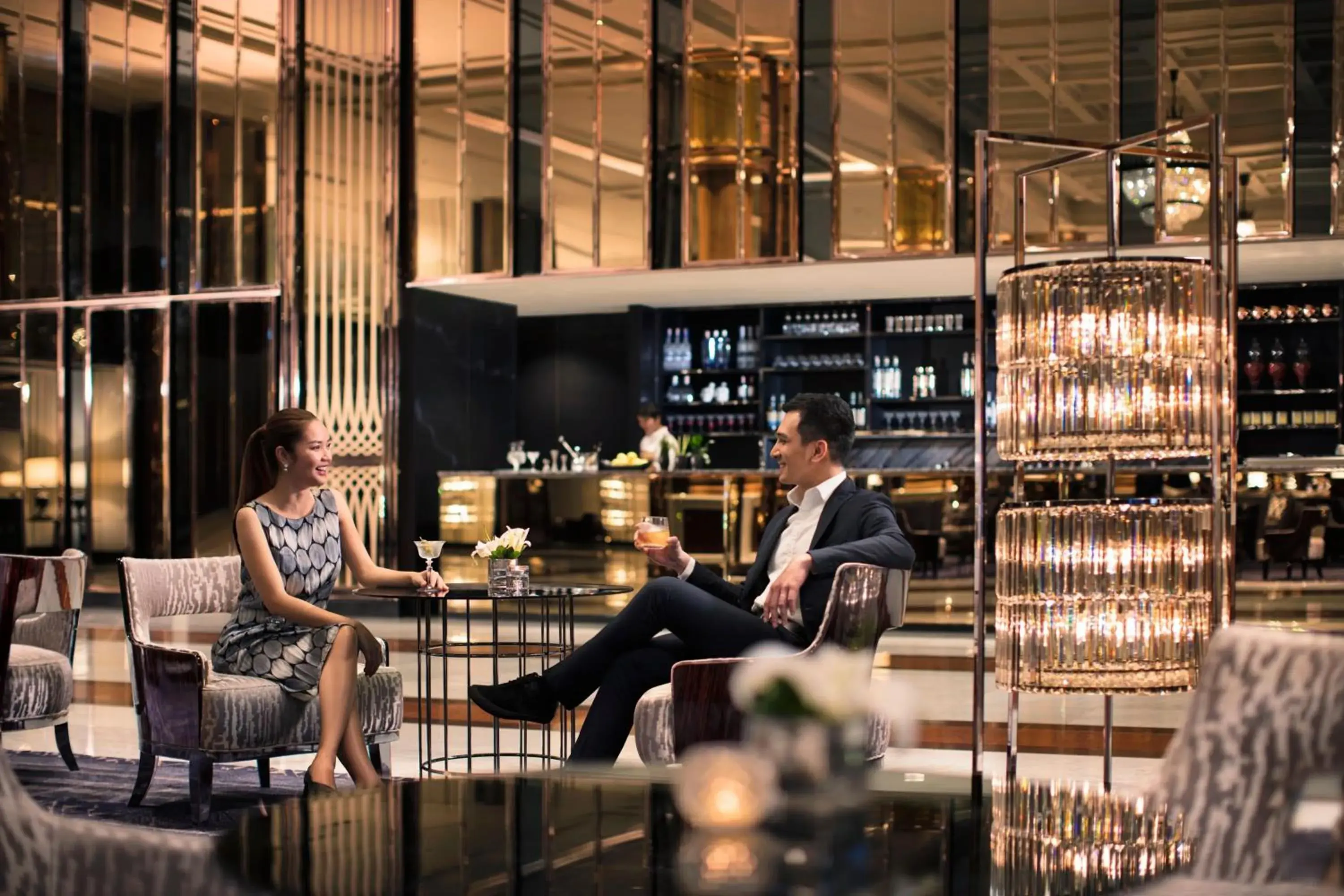 Lobby or reception, Lounge/Bar in Bangkok Marriott Marquis Queens Park