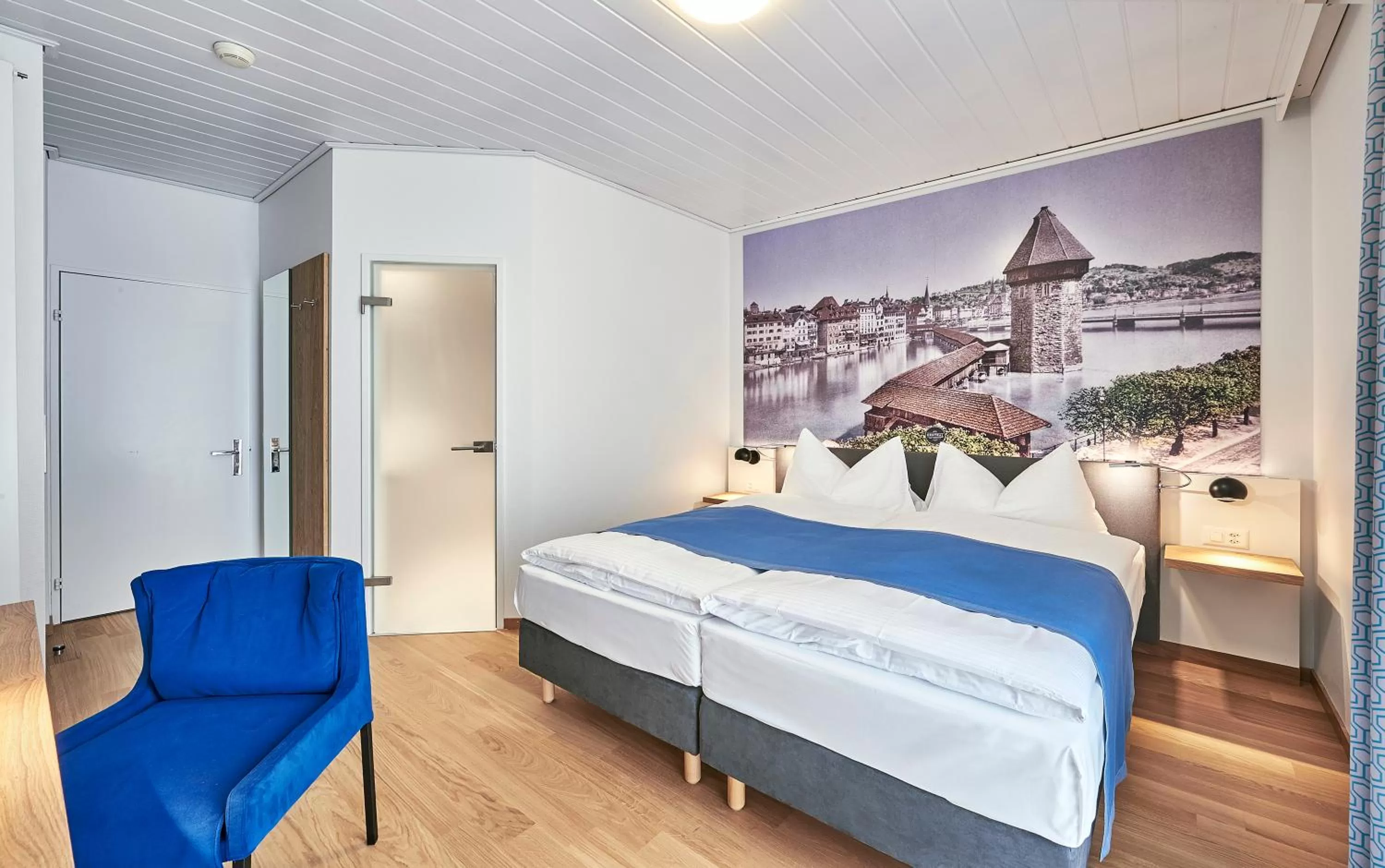 Decorative detail, Bed in Hotel Central Luzern