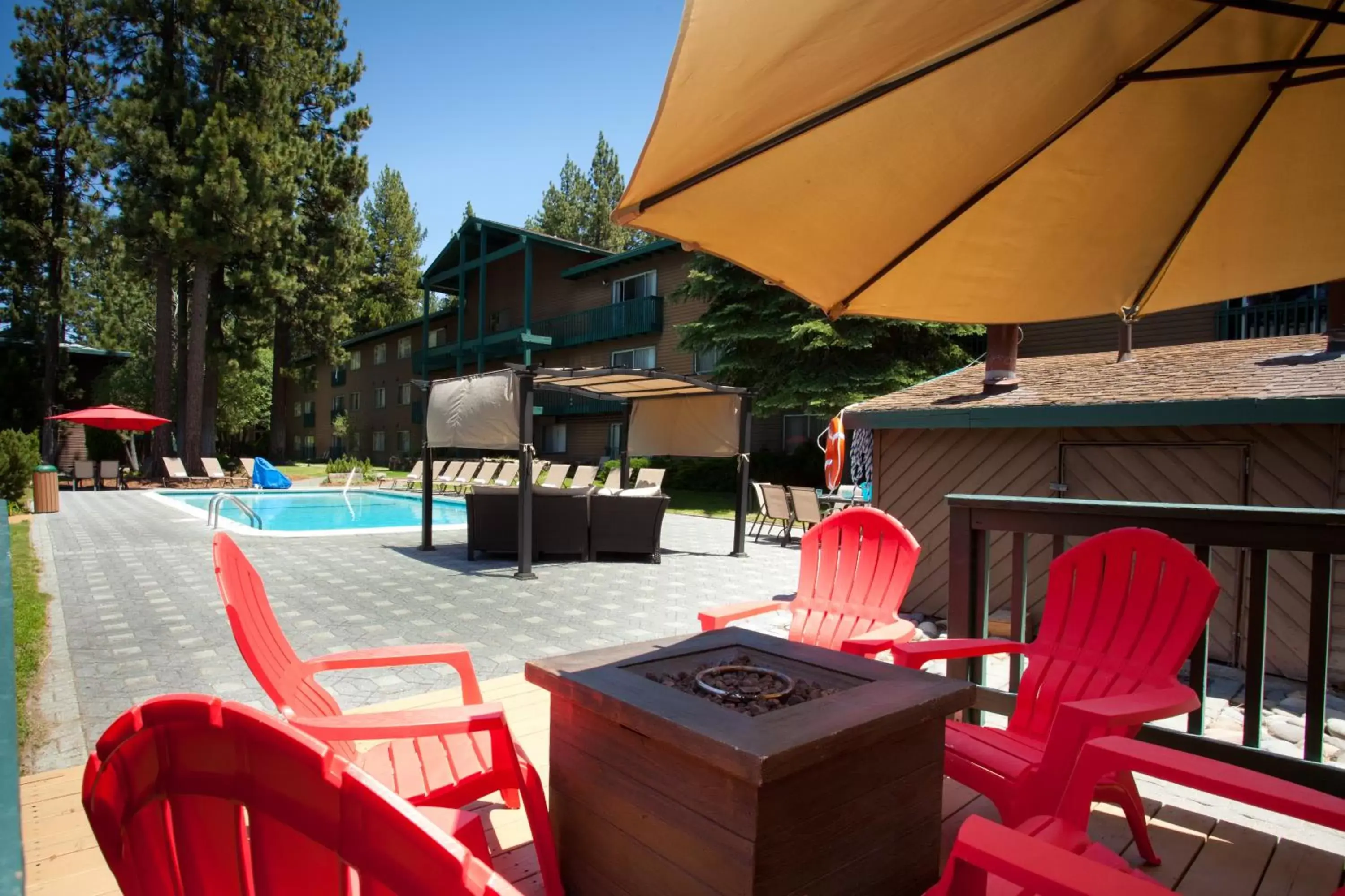Patio, Swimming Pool in Forest Suites Resort at the Heavenly Village