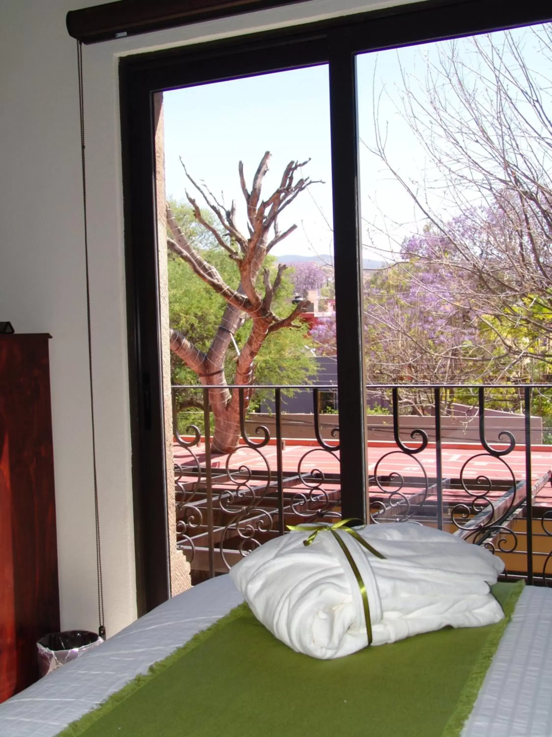 Balcony/Terrace, Bed in Hotel Casa Don Quijote