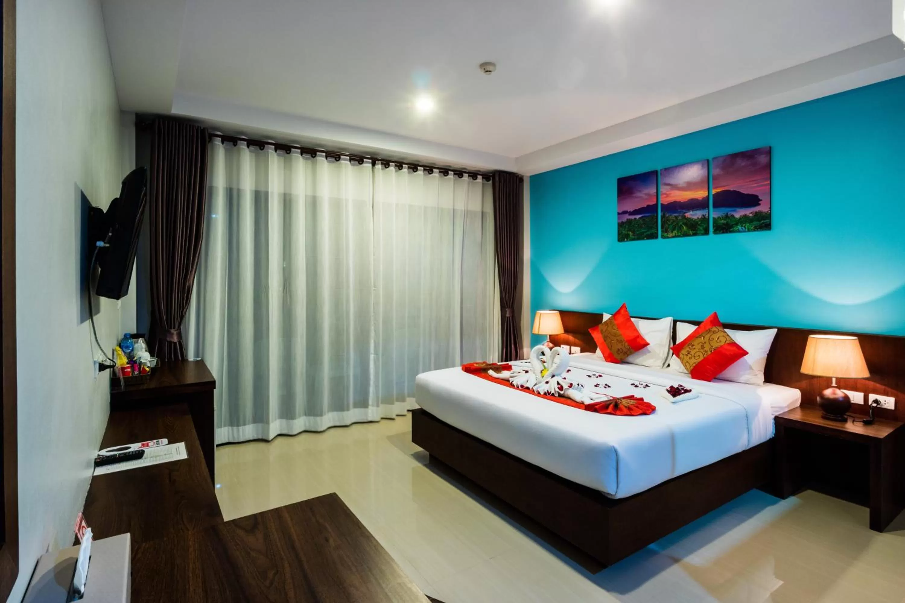Bed in Andaman Pearl Resort