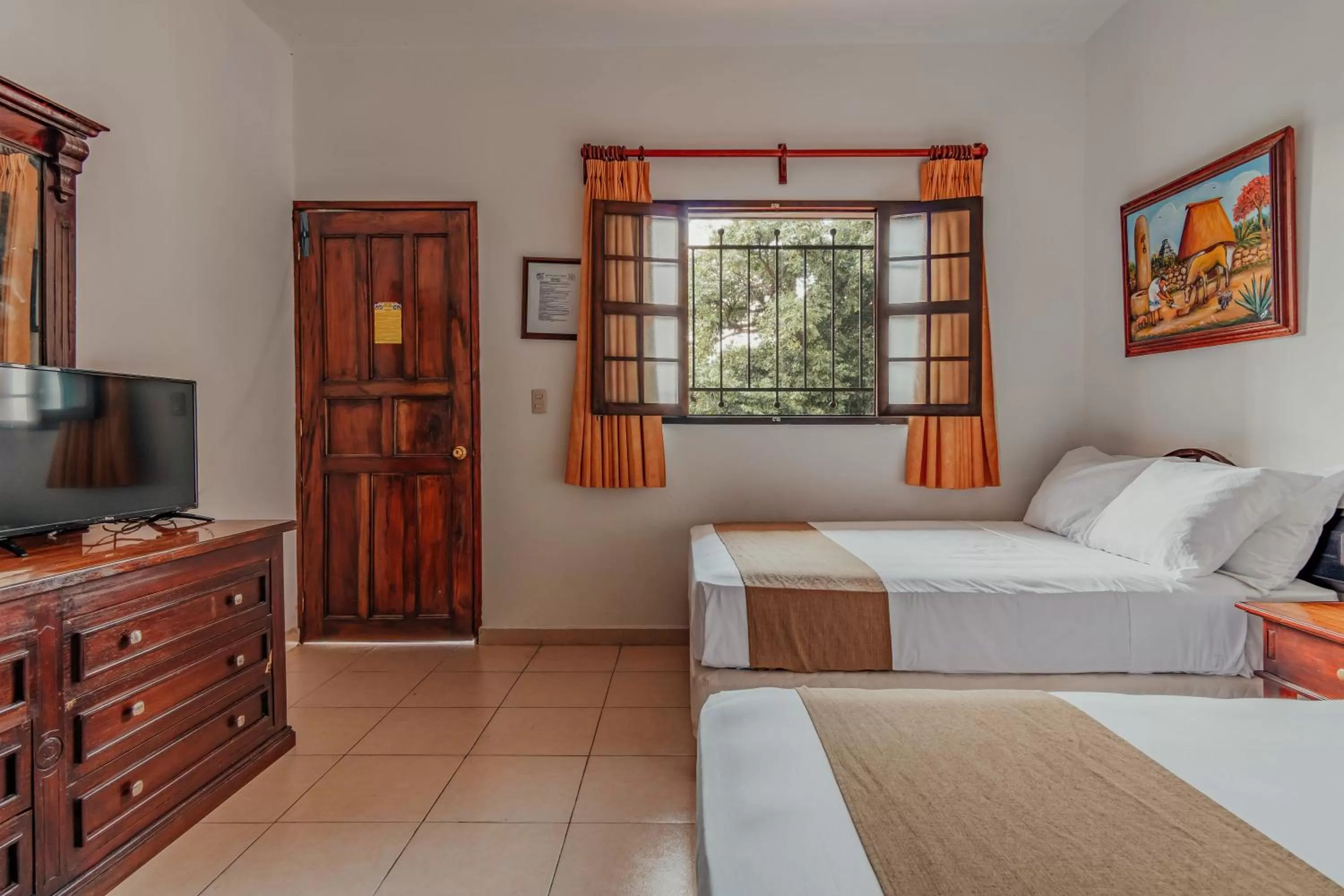 Bed in Hotel Santa María Mérida