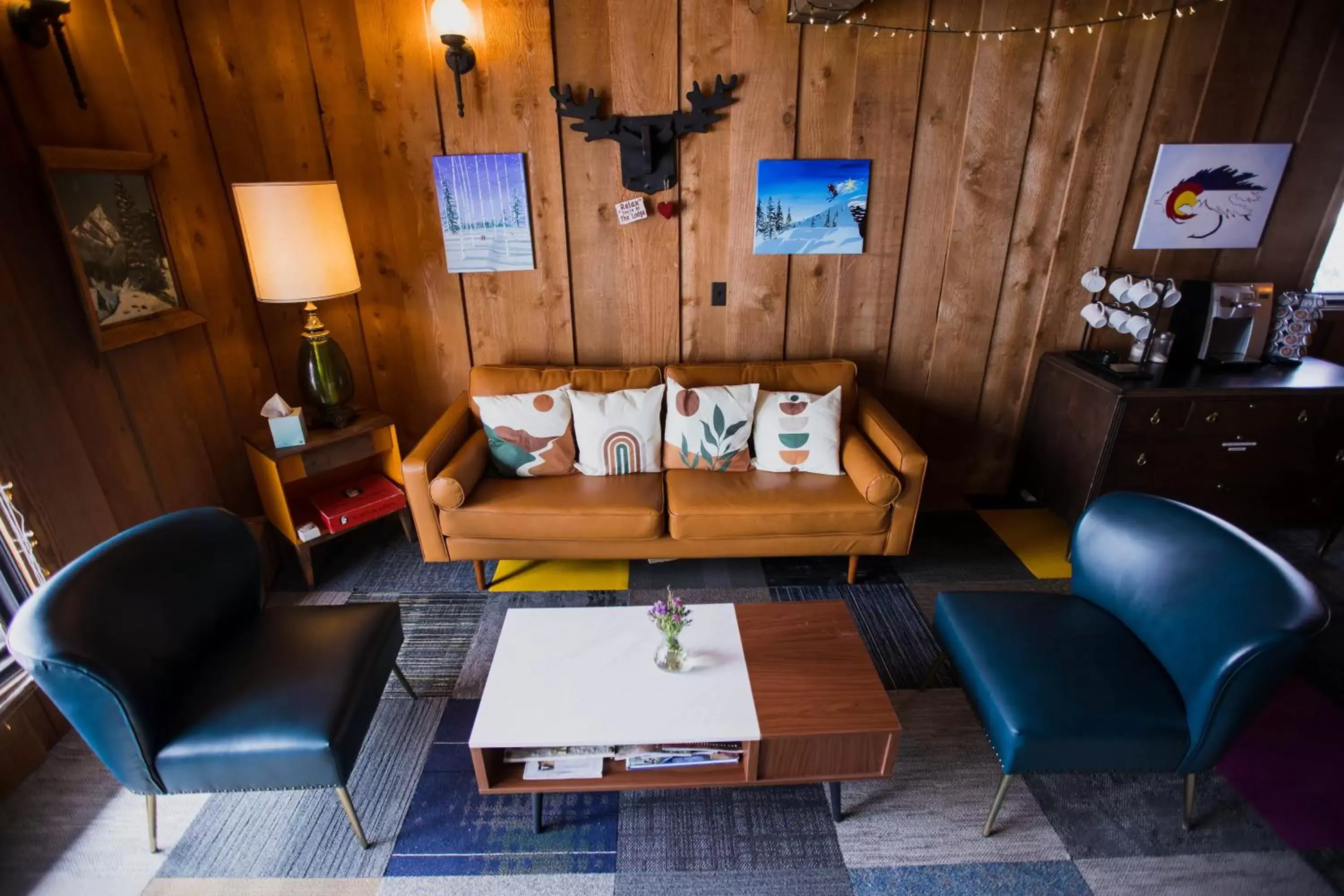 Seating Area in The Viking Lodge - Downtown Winter Park Colorado