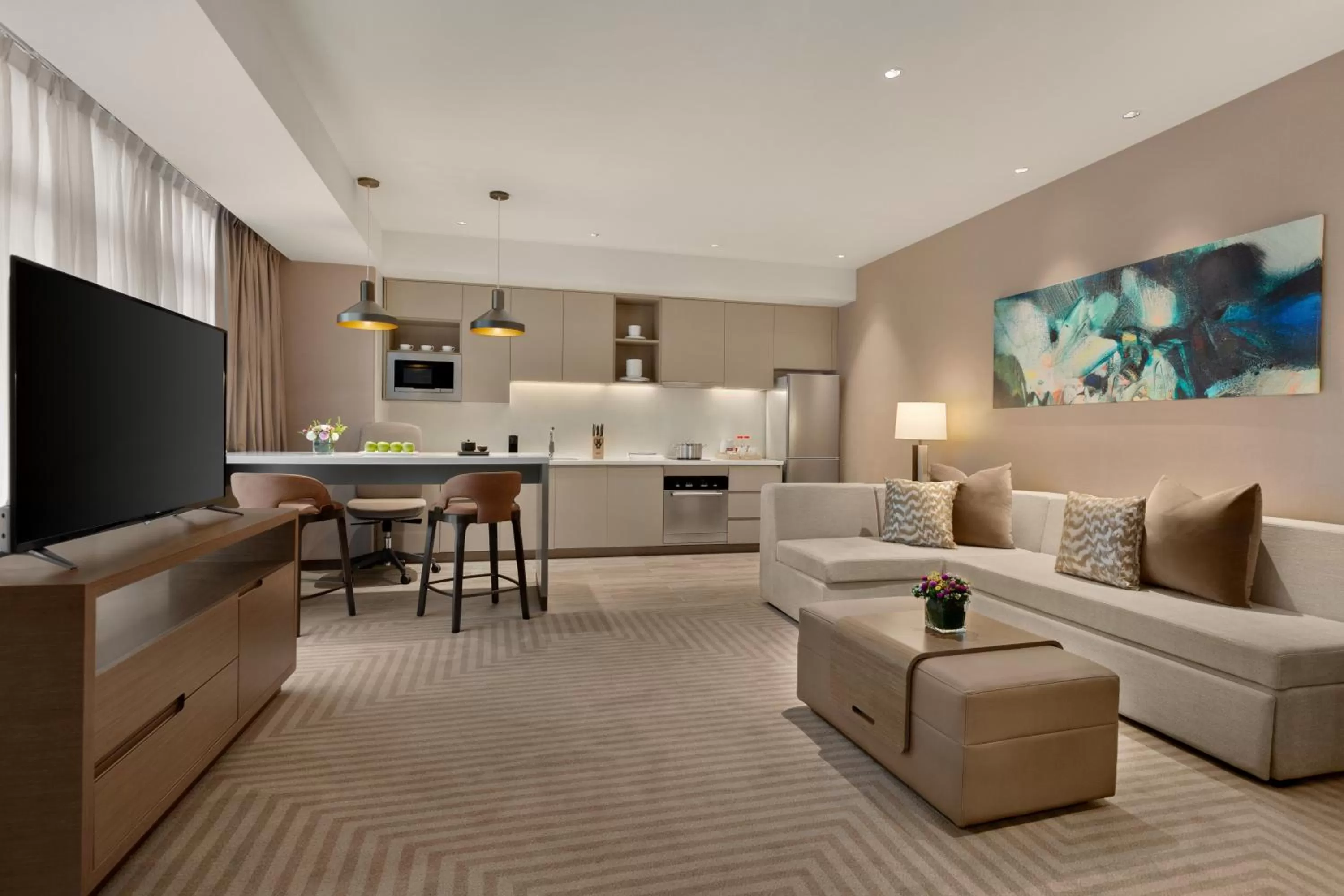 Living room in Hyatt House Chengdu Pebble Walk