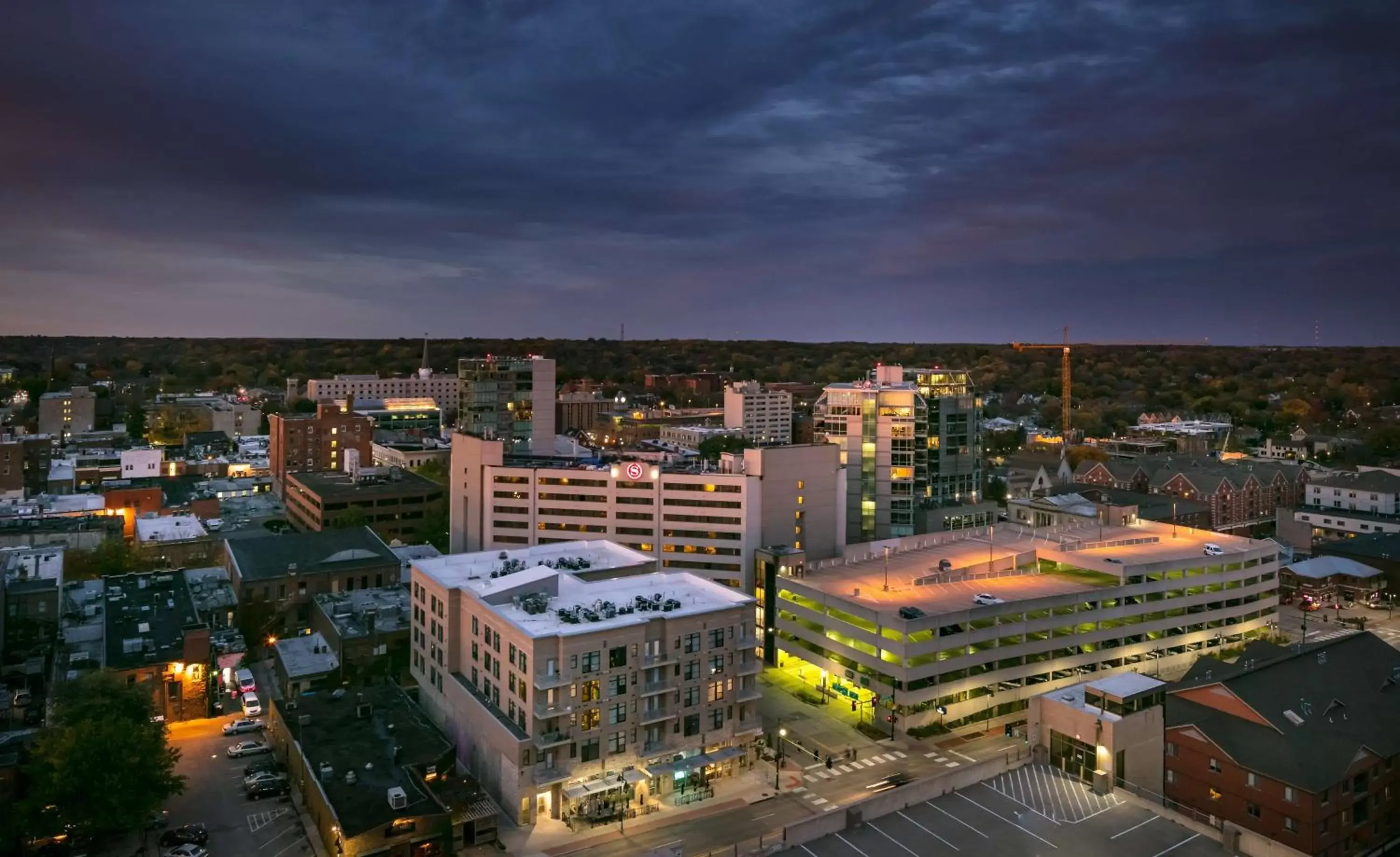 Property building, Bird's-eye View in Hilton Garden Inn Iowa City Downtown University