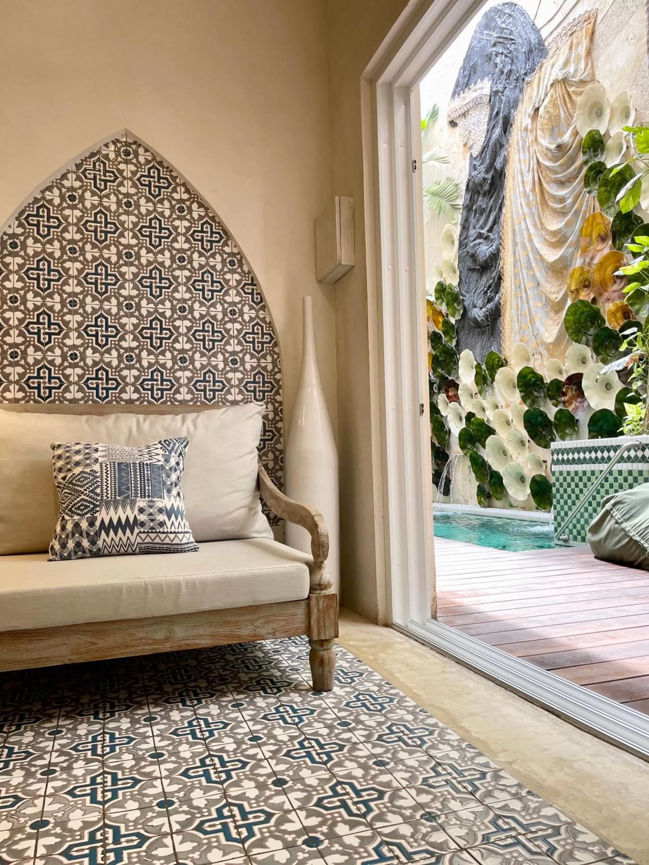 Seating area, Bed in Layla Tulum - Adults Only