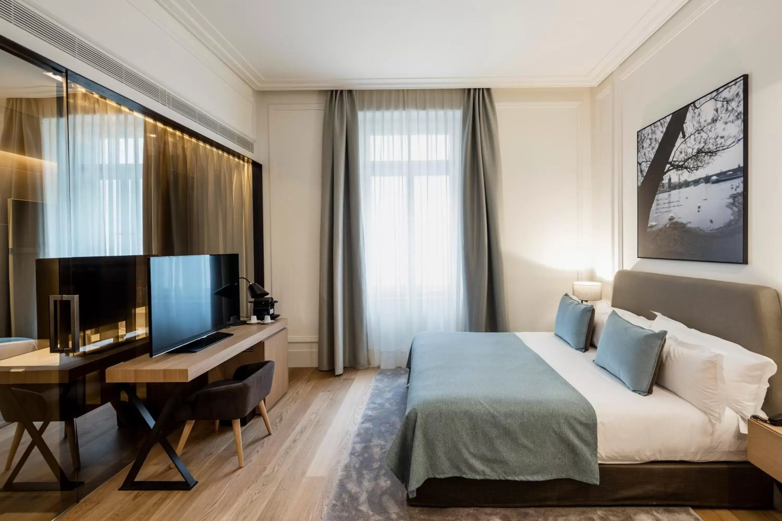 Bed, TV/Entertainment Center in BoHo Prague Hotel - Small Luxury Hotels