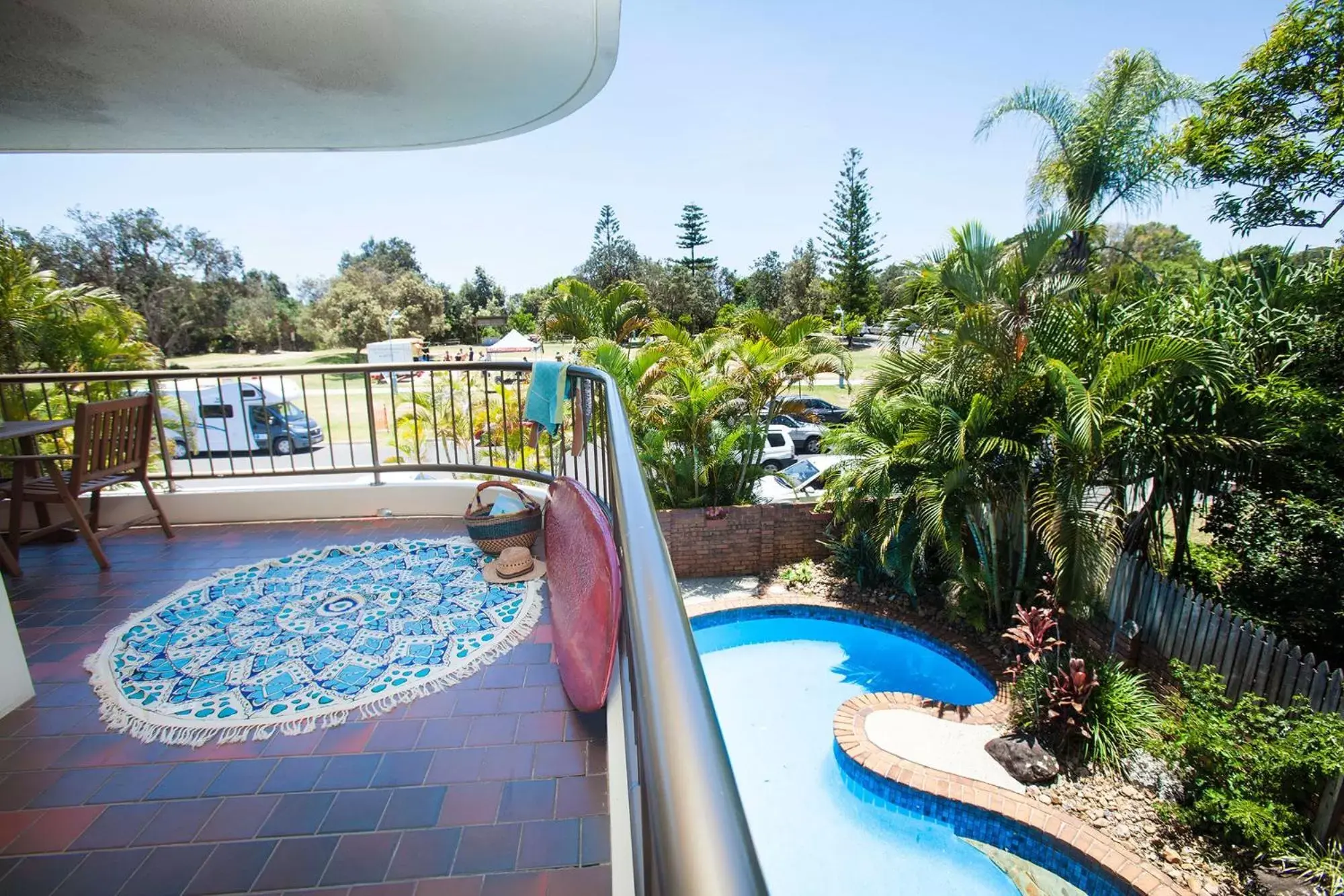 Day, Pool View in Byron Pacific Apartments - On Clarkes Beach