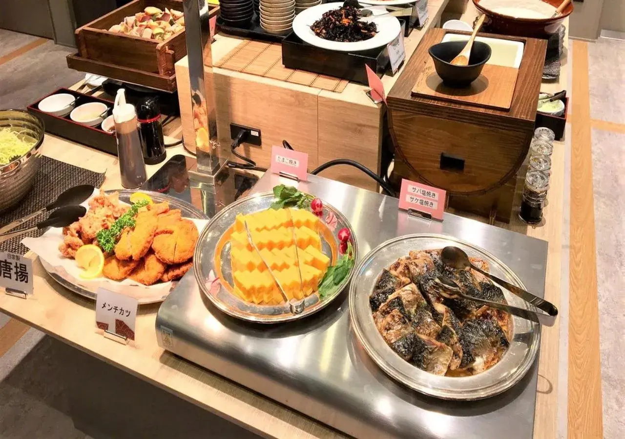 Buffet breakfast in Apa Hotel Hiroshima-Ekimae