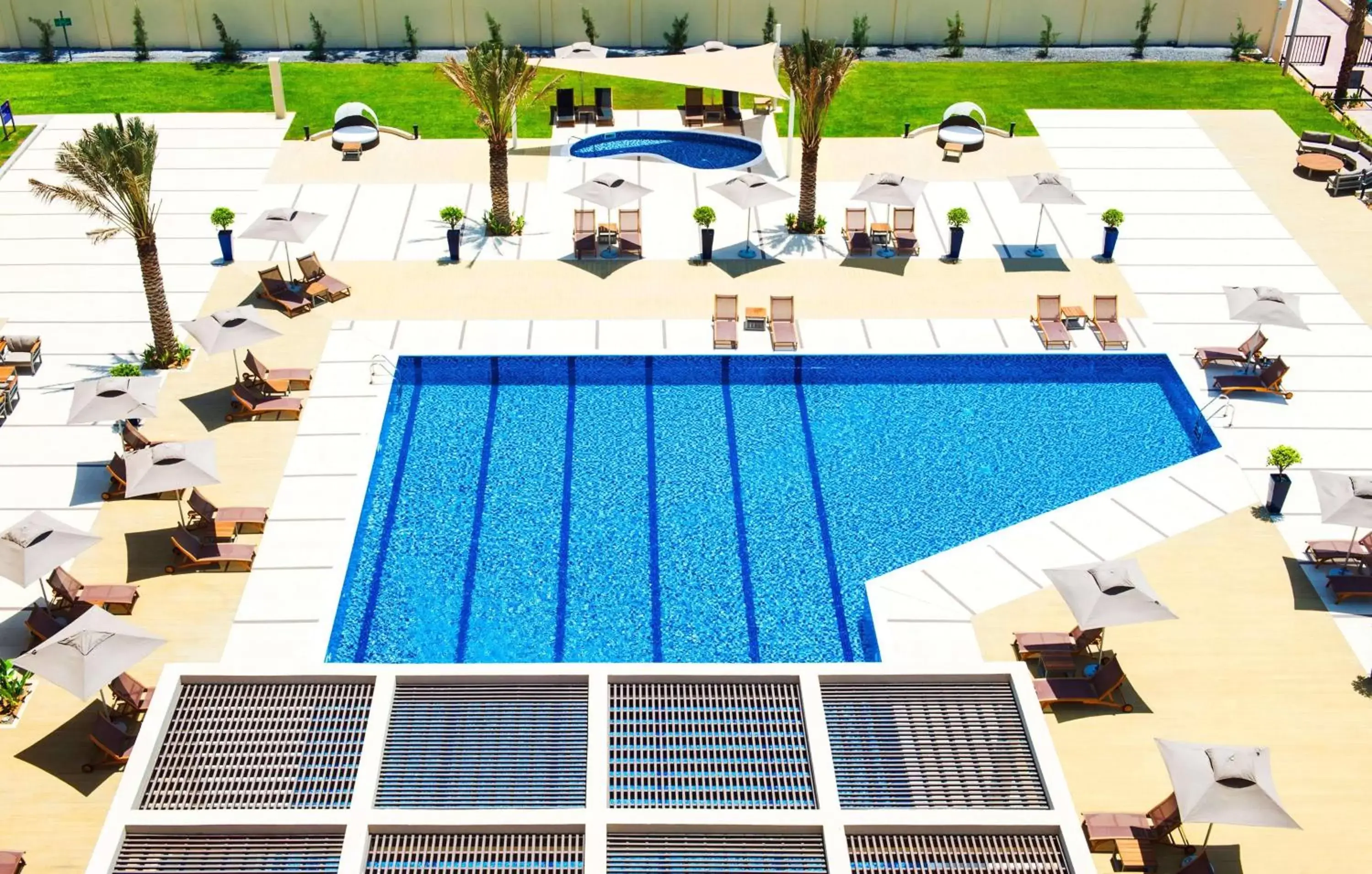 Balcony/Terrace, Pool View in Hilton Garden Inn Ras Al Khaimah