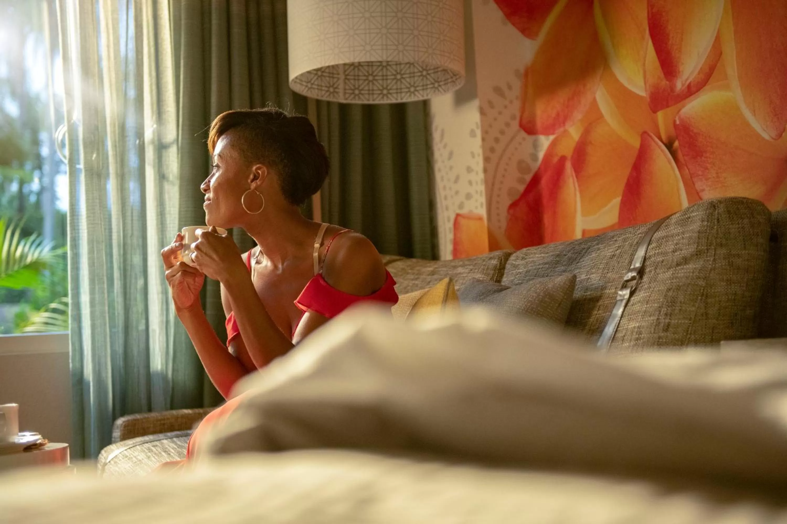 Seating area in Universal's Loews Royal Pacific Resort