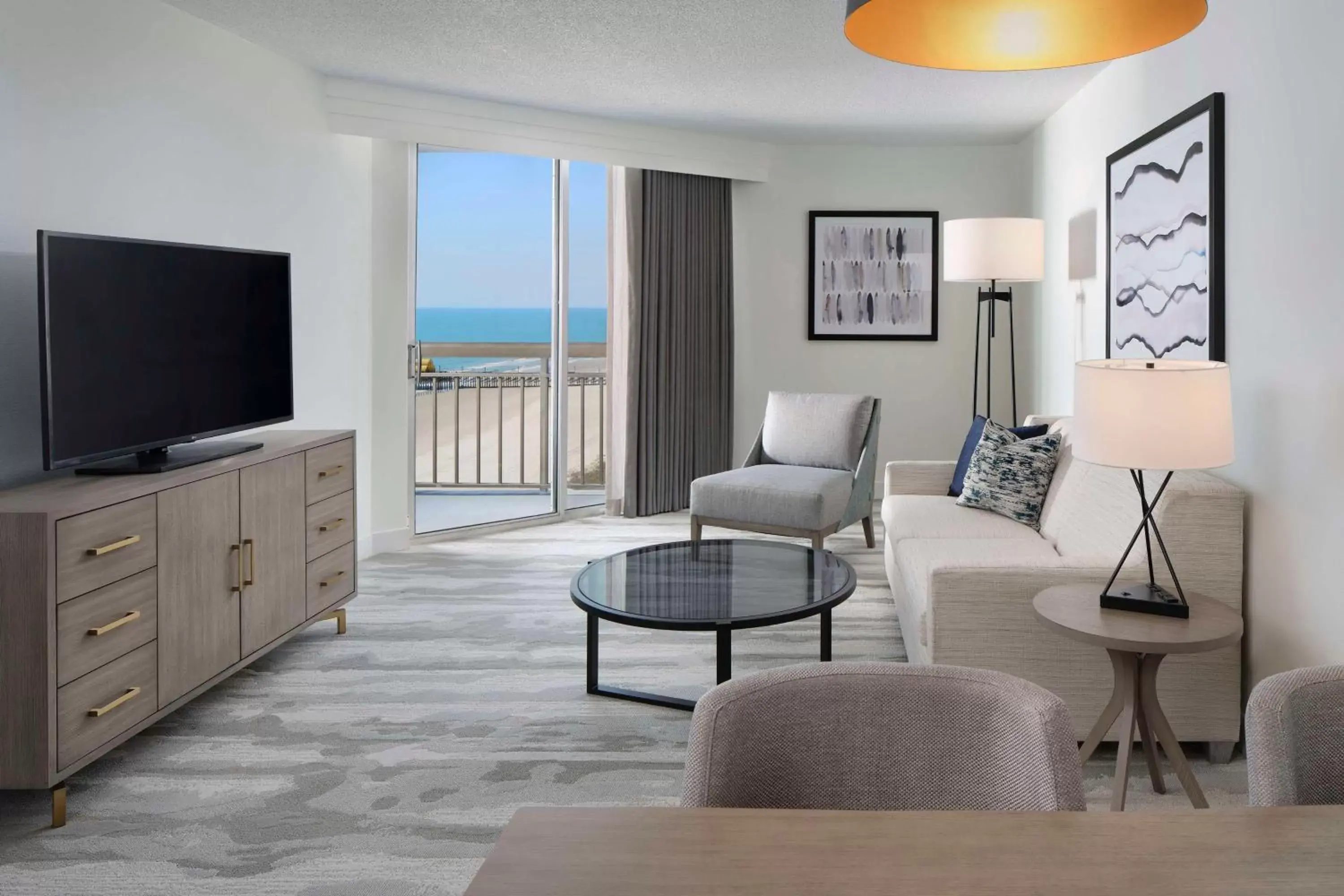 Living room, Seating Area in Embassy Suites by Hilton Myrtle Beach Oceanfront Resort