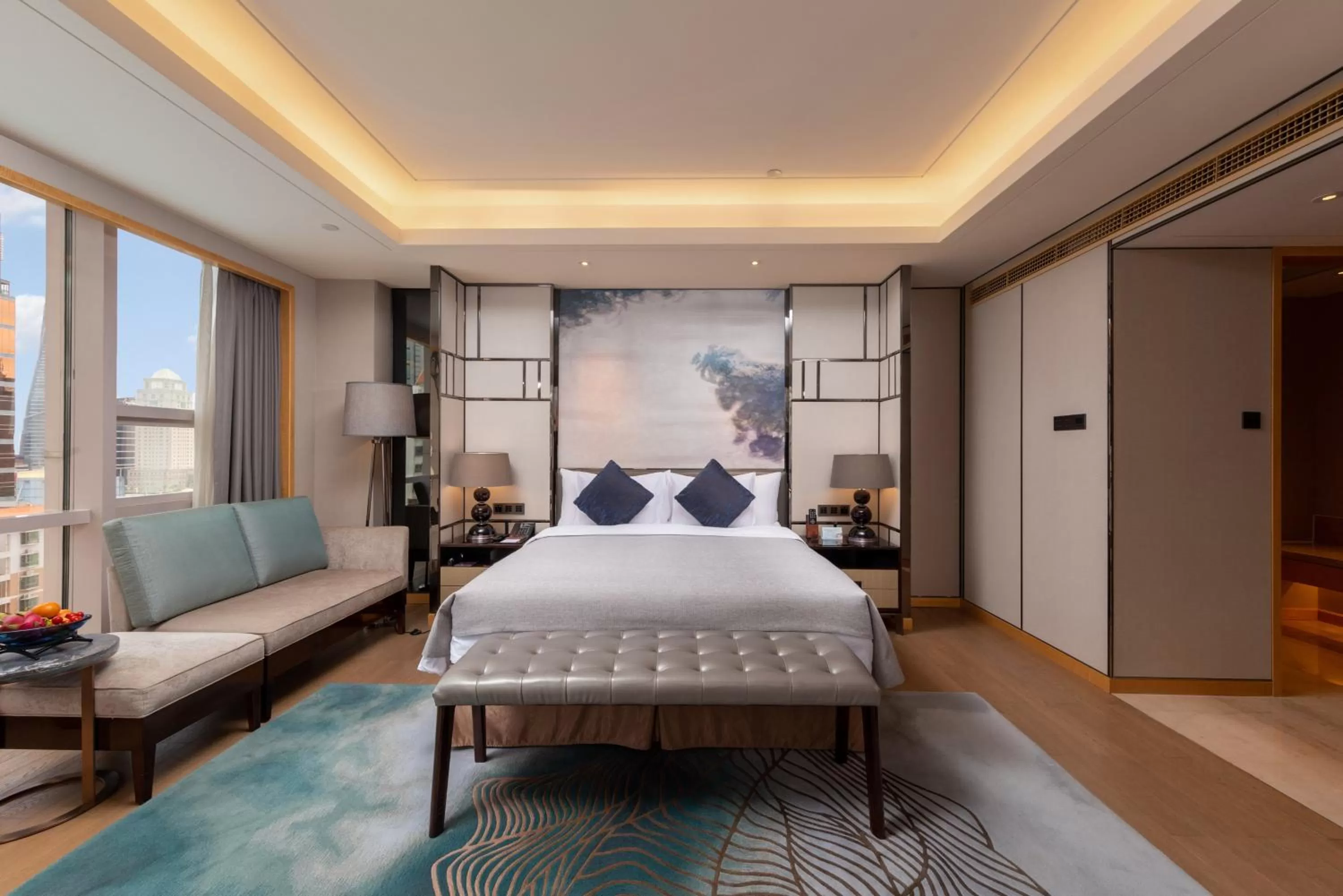 Bed in Zhuhai Longzhuda International Hotel