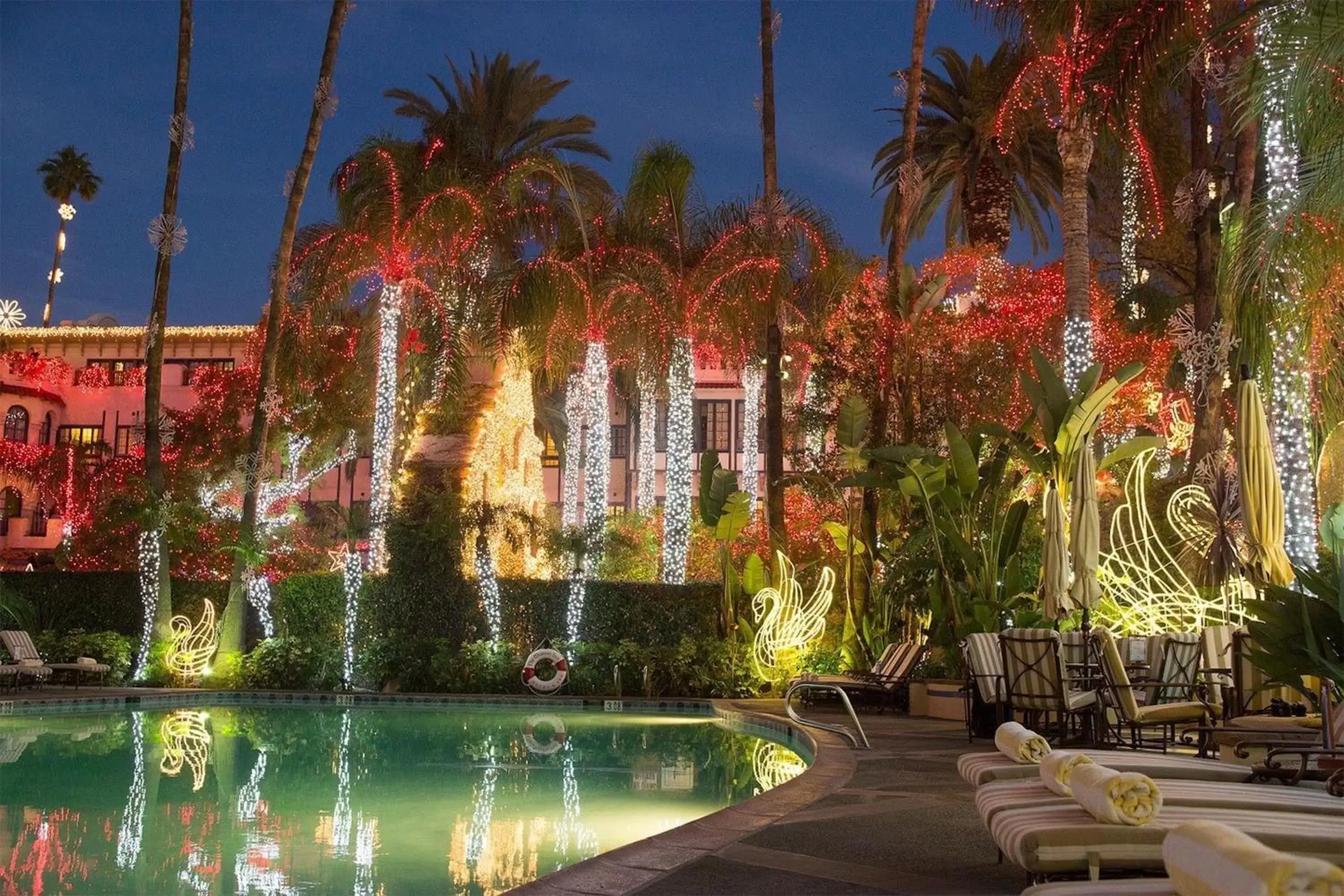 Night, Swimming Pool in The Mission Inn Hotel and Spa