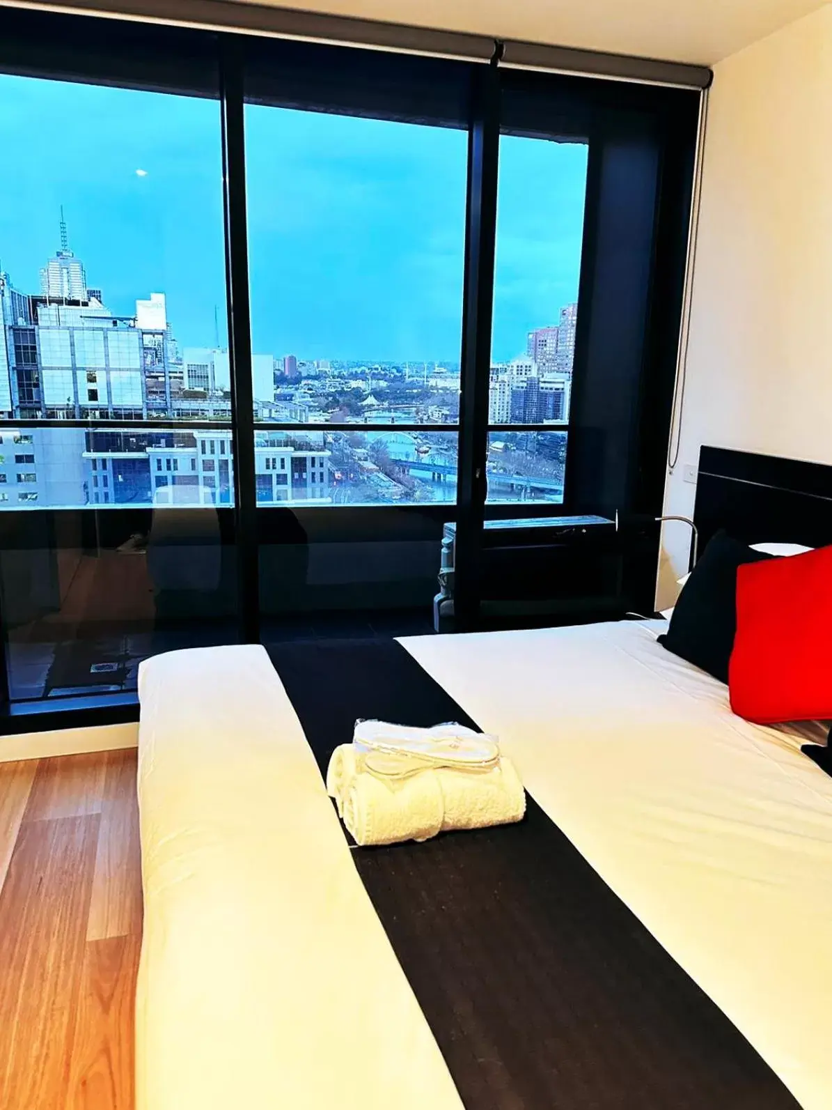 Bed in Aura on Flinders Serviced Apartments