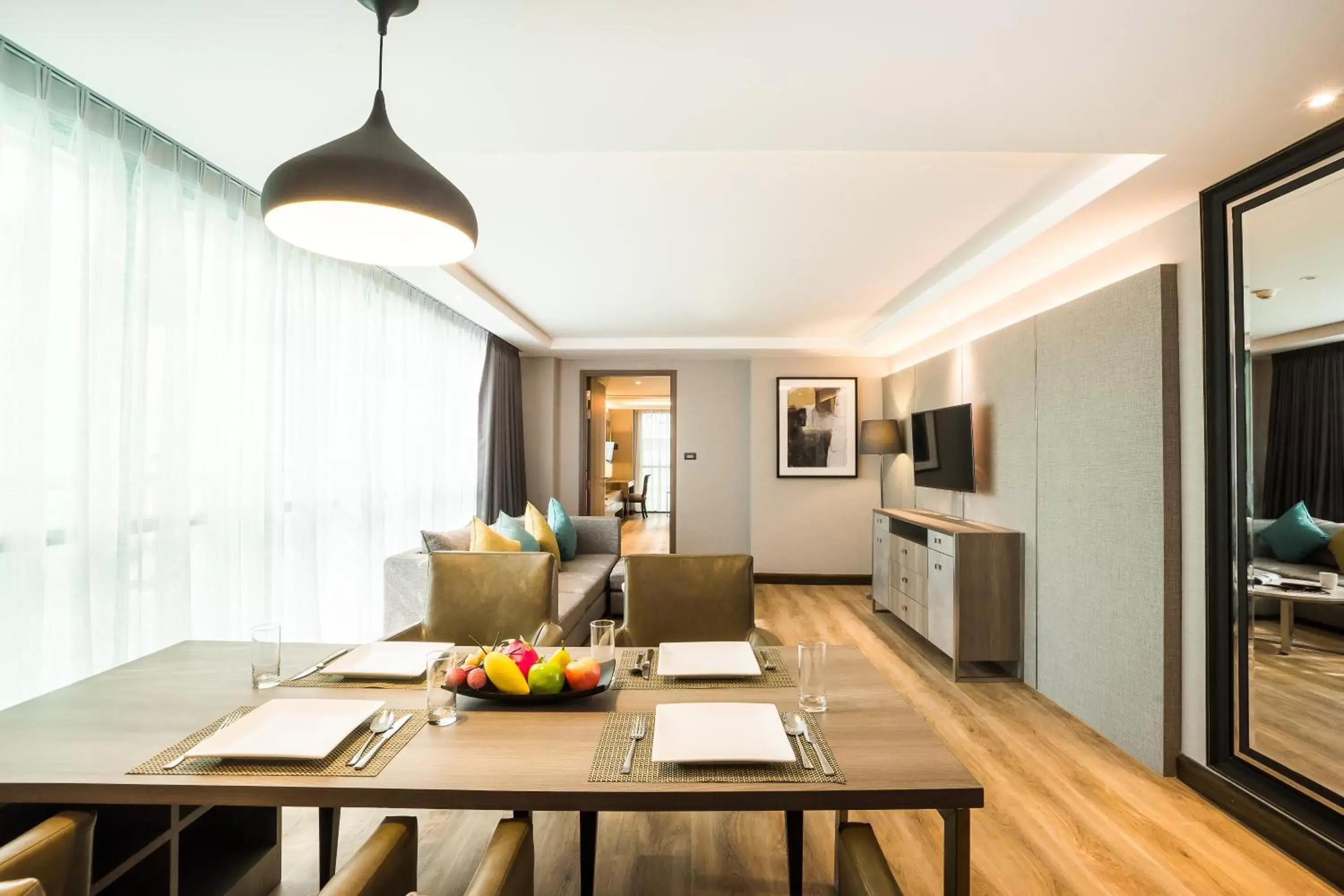 Living room, Dining Area in Citrus Suites Sukhumvit 6 by Compass Hospitality