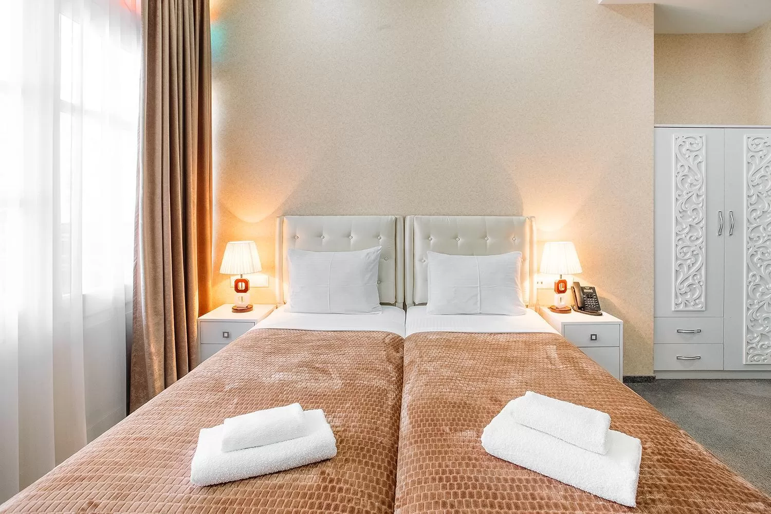 Bed in Hotel Aivani Old Tbilisi