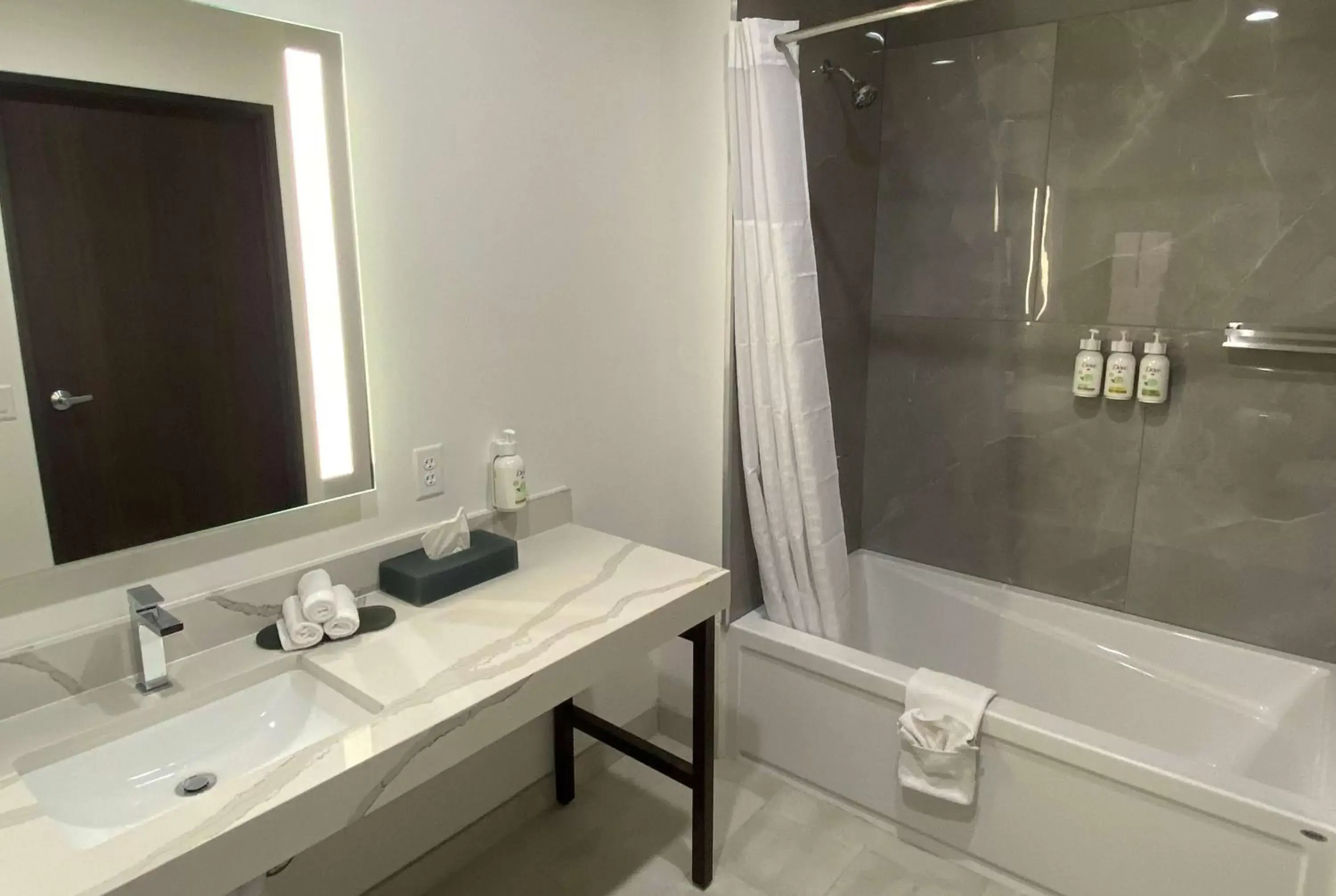 TV and multimedia, Bathroom in La Quinta Inn & Suites by Wyndham Galt Lodi North