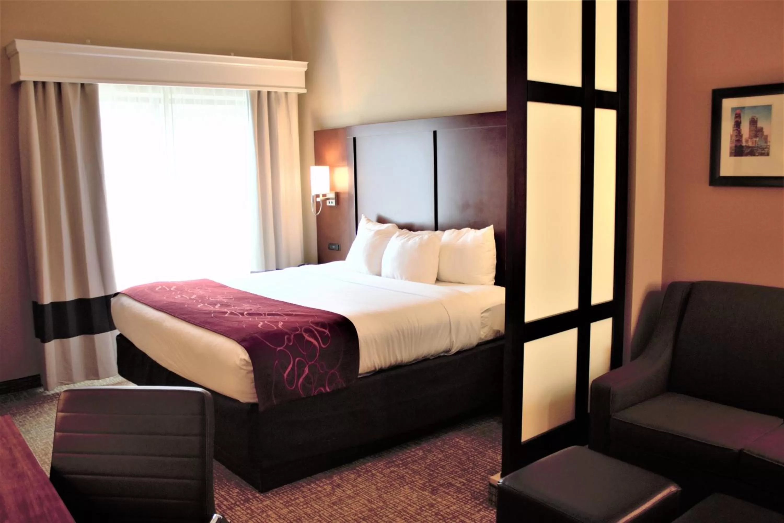 Bed in Comfort Suites Huntersville near Lake Norman