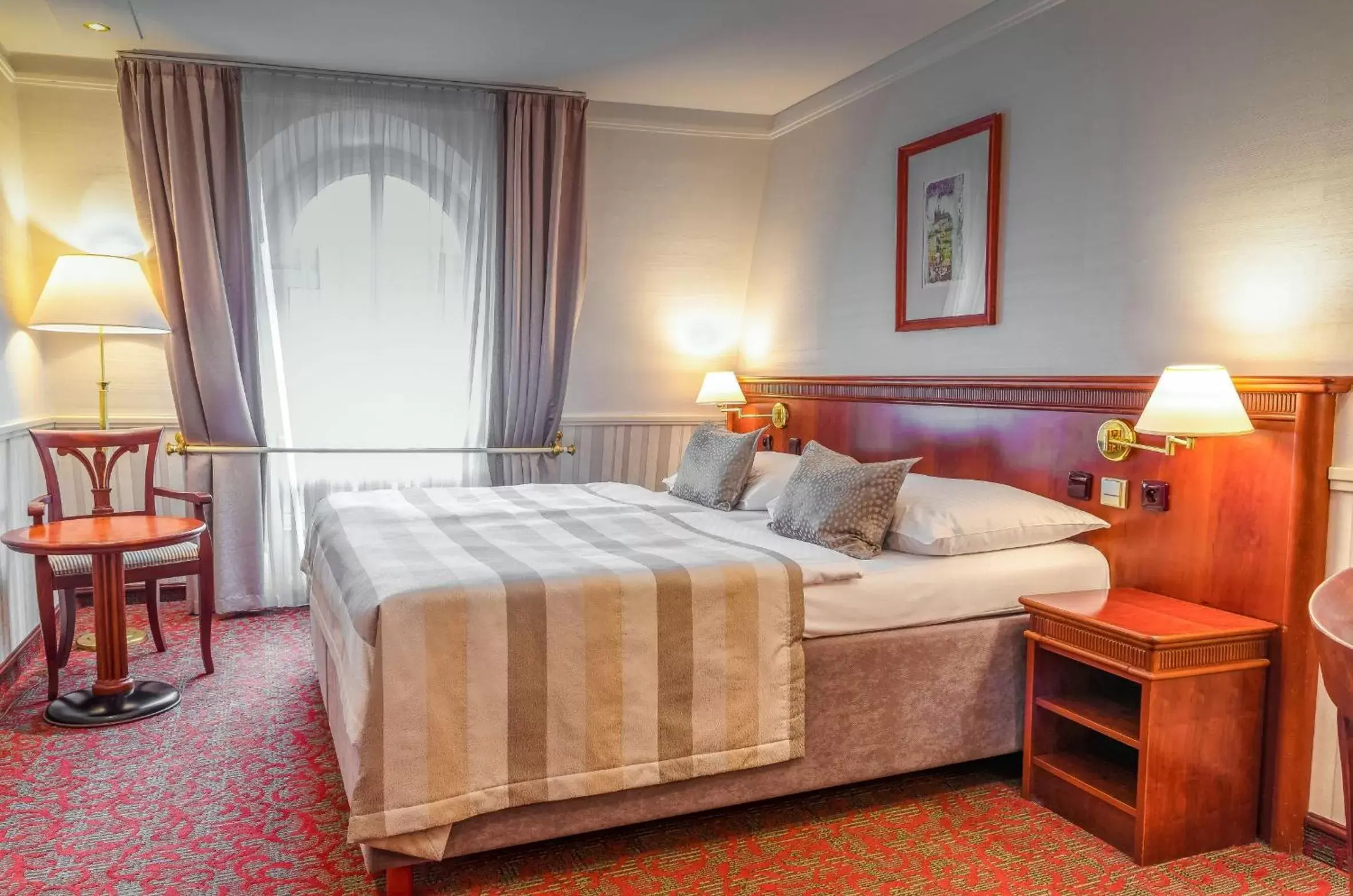 Bed in Adria Hotel Prague