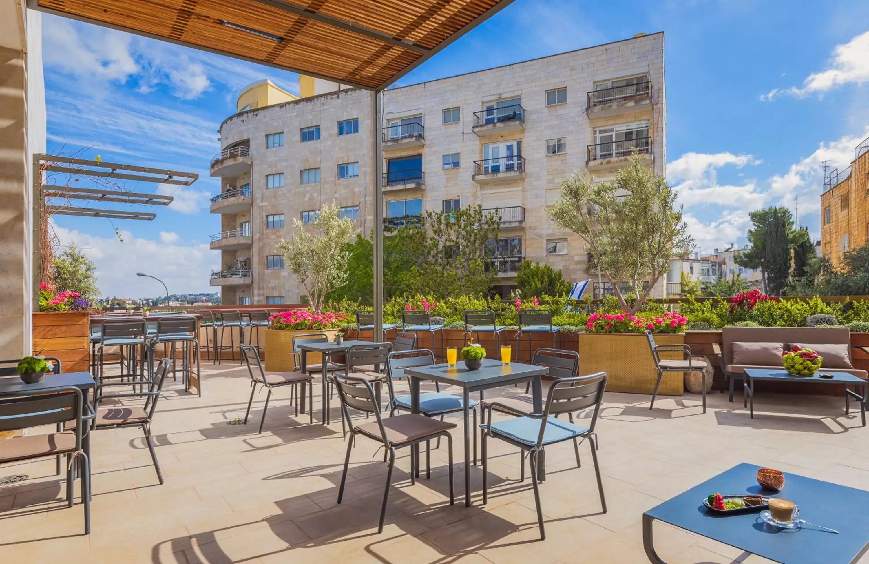 Balcony/Terrace, Restaurant/Places to Eat in Cassia Hotel Jerusalem