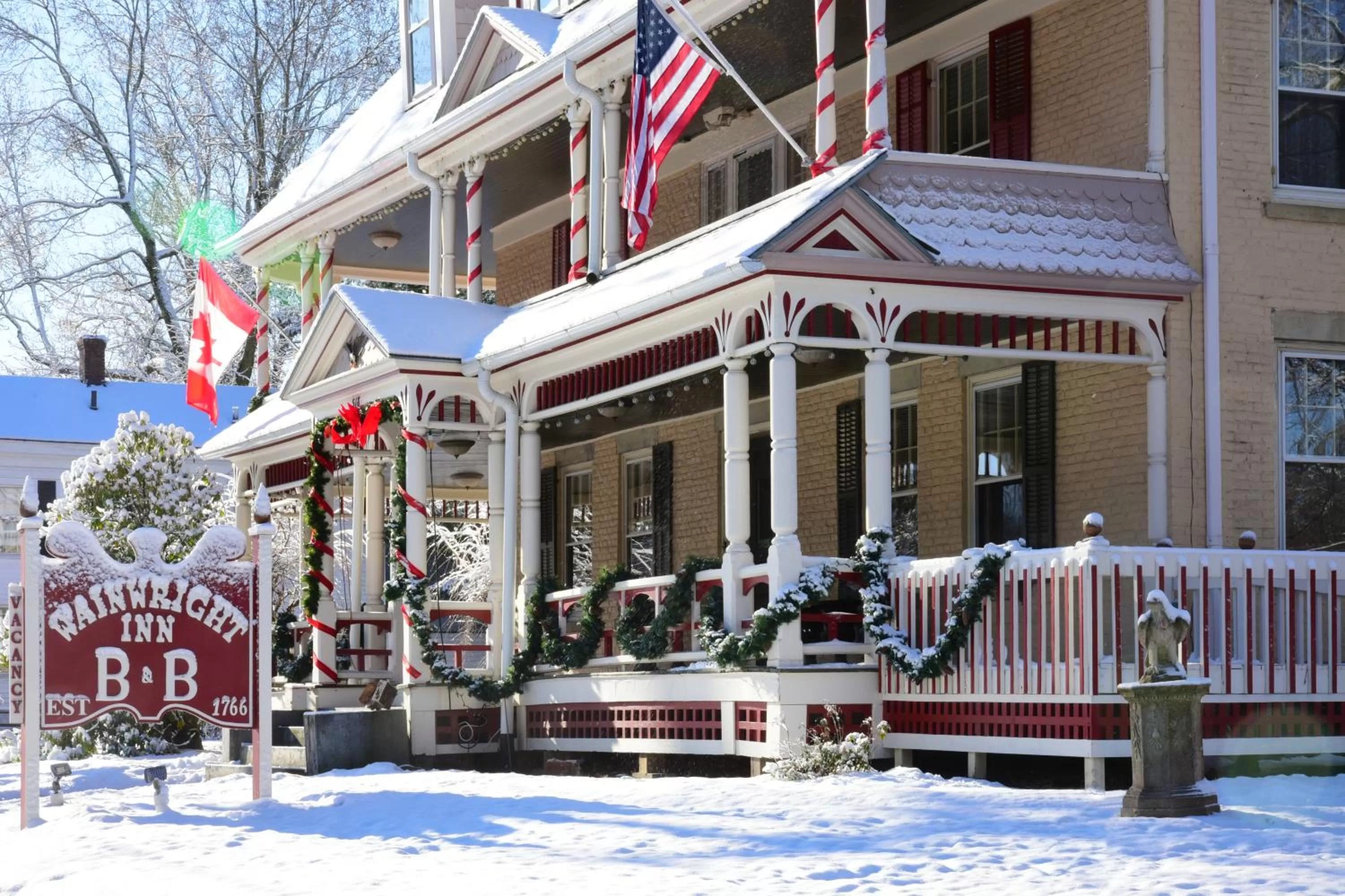 Facade/entrance, Winter in Wainwright Inn