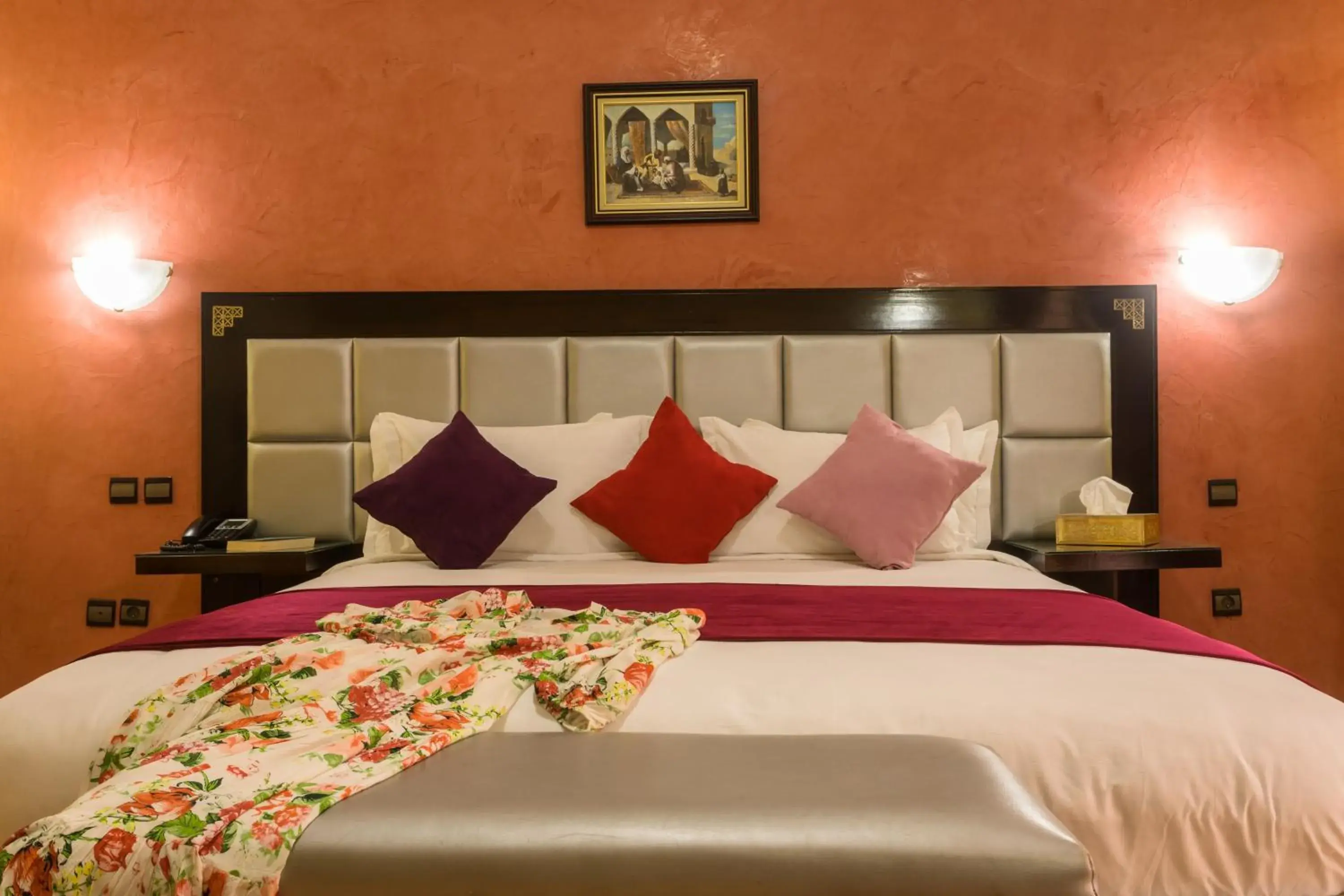 Bed in Hotel Meriem Marrakech