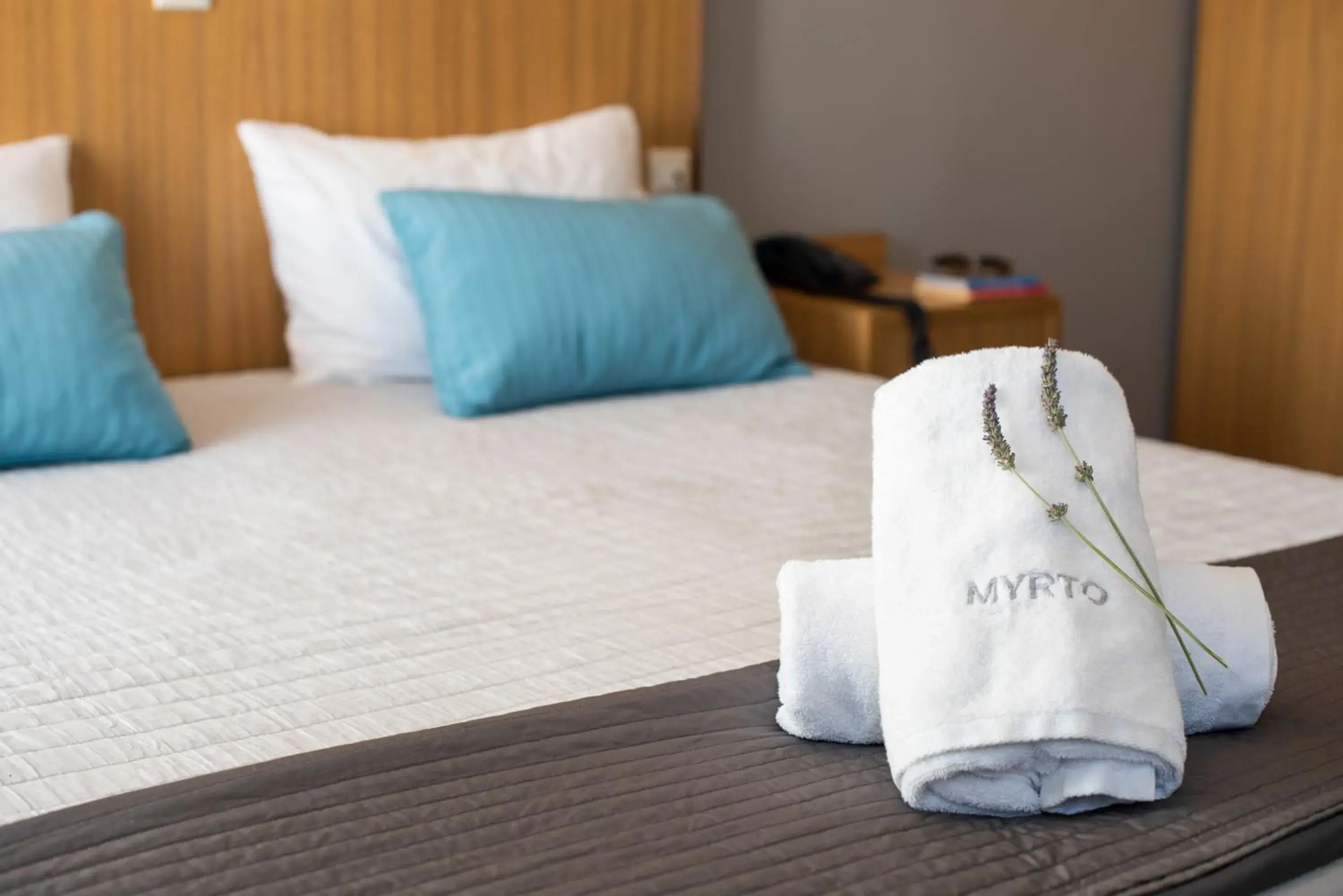 Bed in Myrto Hotel