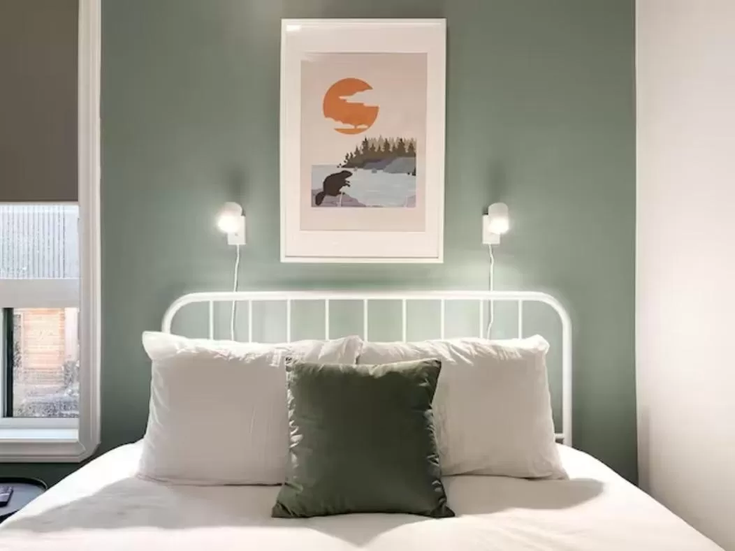 Bed in Sleeping Giant BNB