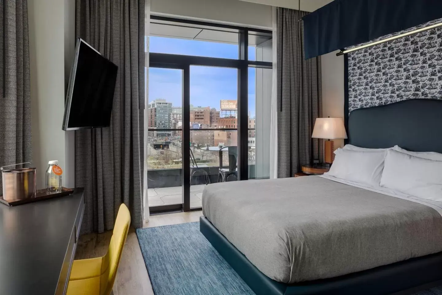 Double Room with Balcony and City View in Canopy By Hilton Boston Downtown