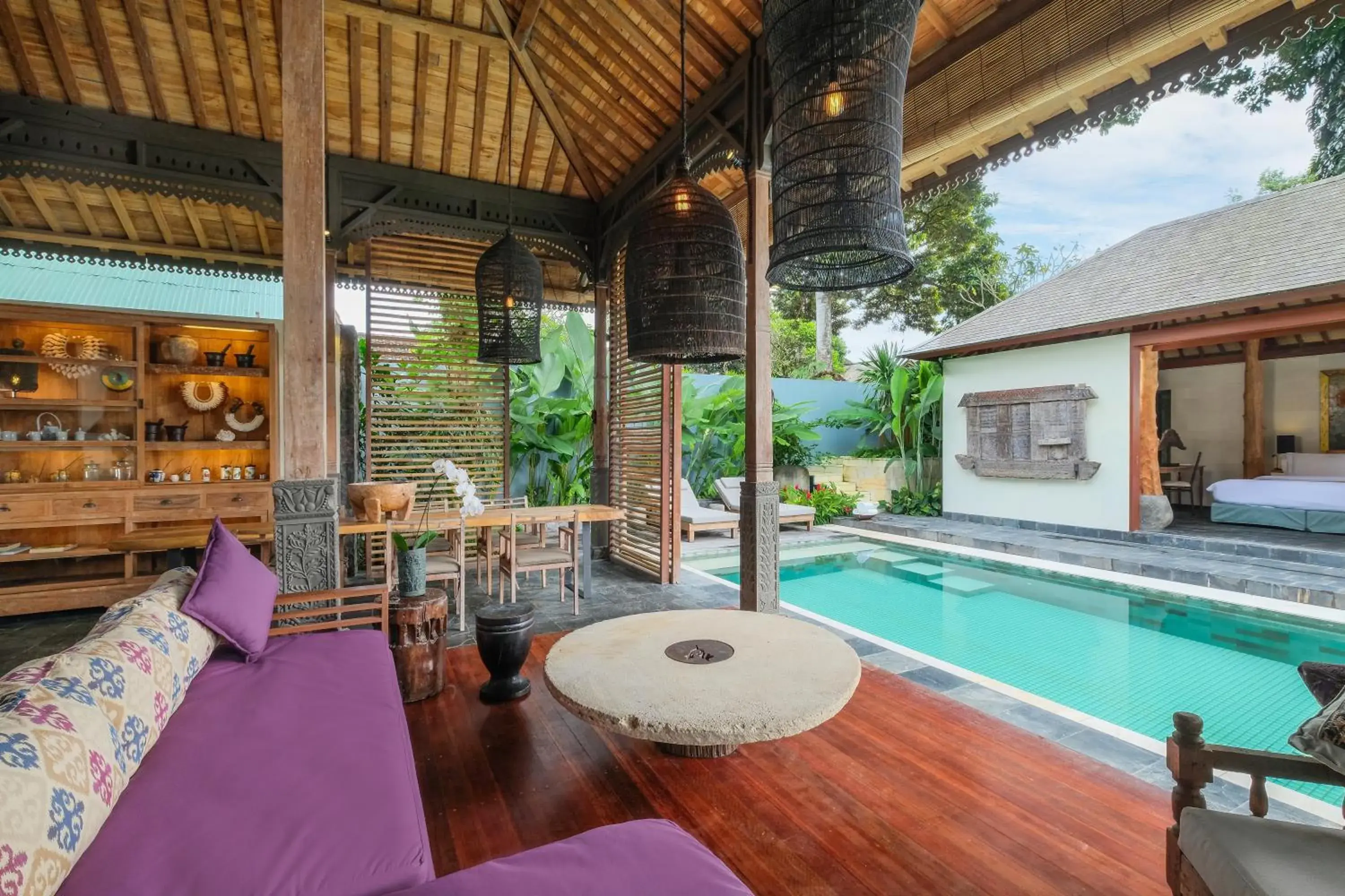 Patio, Swimming Pool in The Purist Villas & Spa Ubud